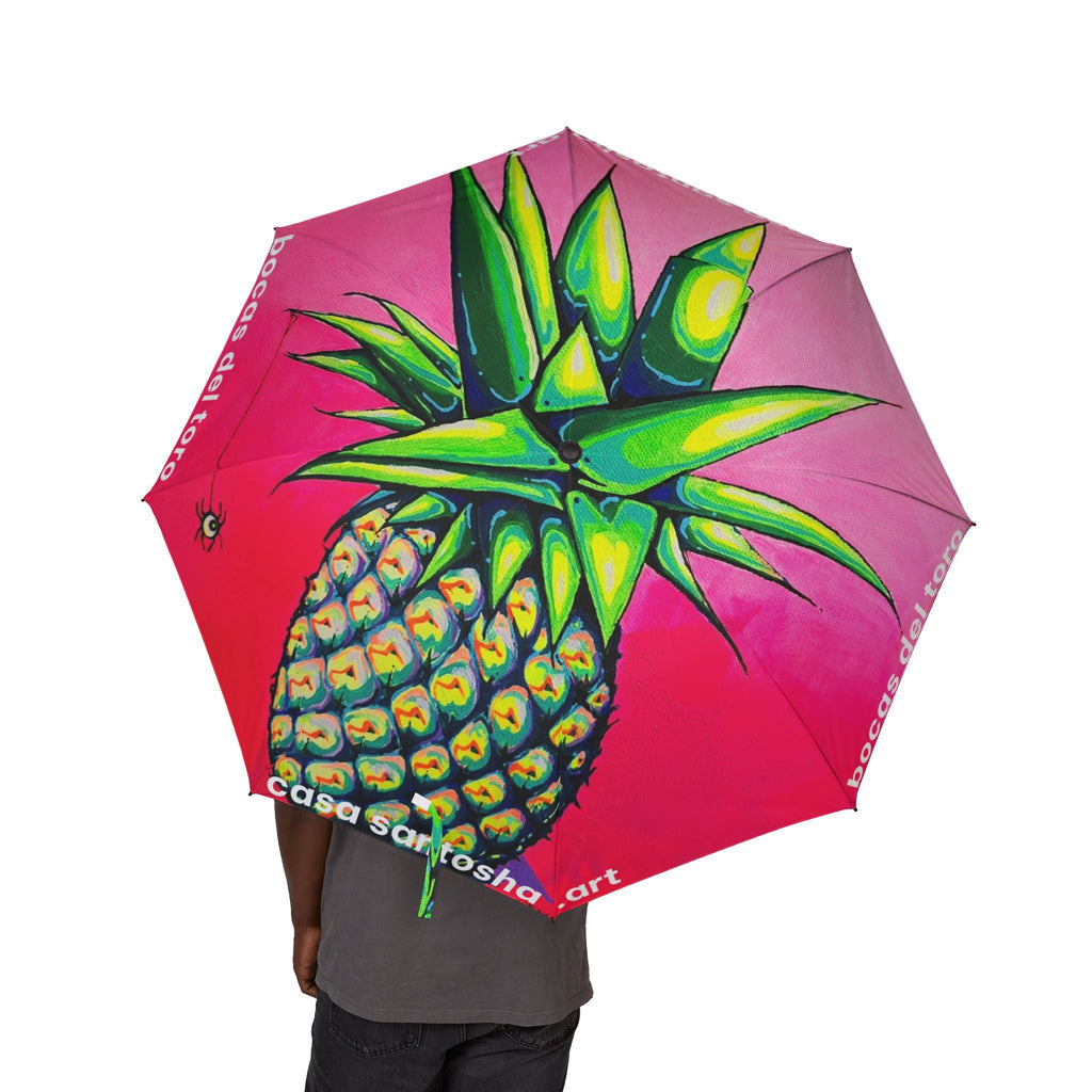 Neon Pineapple Umbrella - Foldable & Stylish Rain Gear