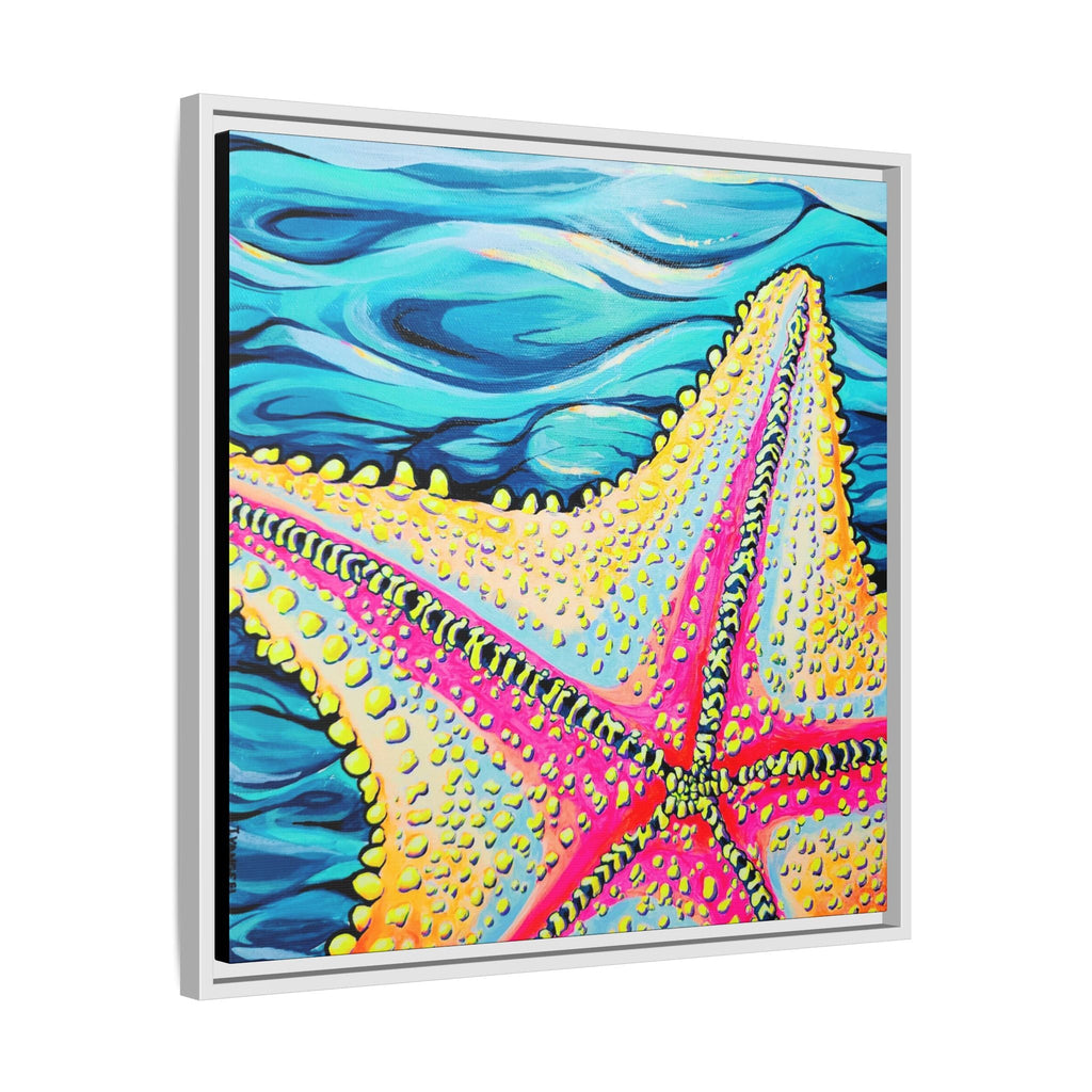 Framed Starfish Beach Bocas Canvas Print