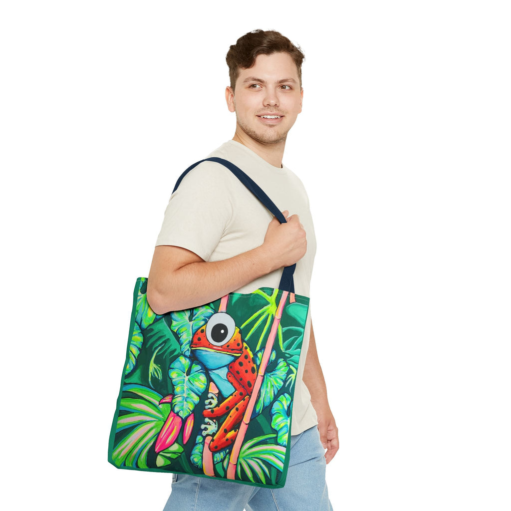 Premium Cyclops Red Frog Tote Bag, Original Artist Design, Reusable Shopping Tote, Eco-Friendly