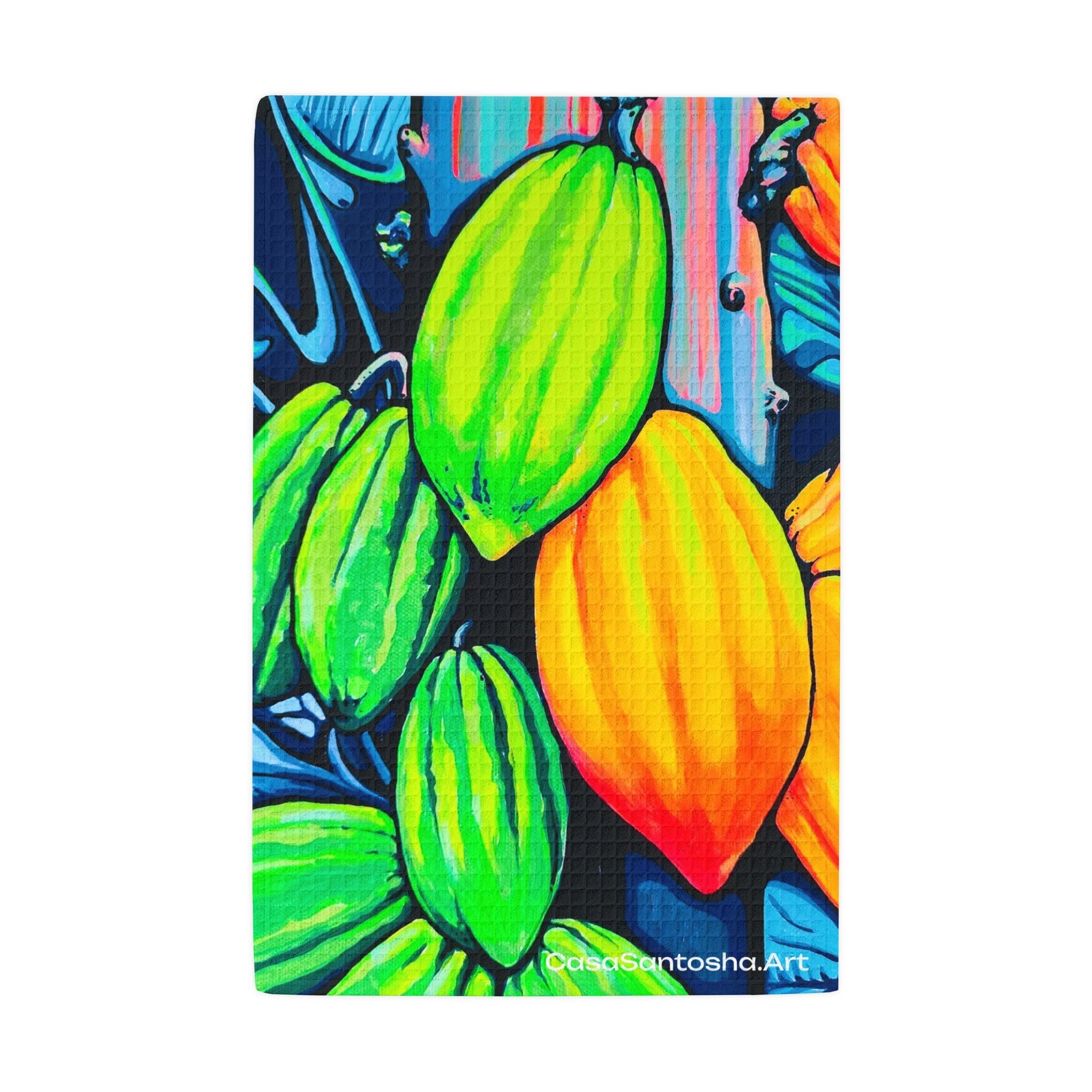 Neon Cacao Waffle Weave Kitchen Hand Towel
