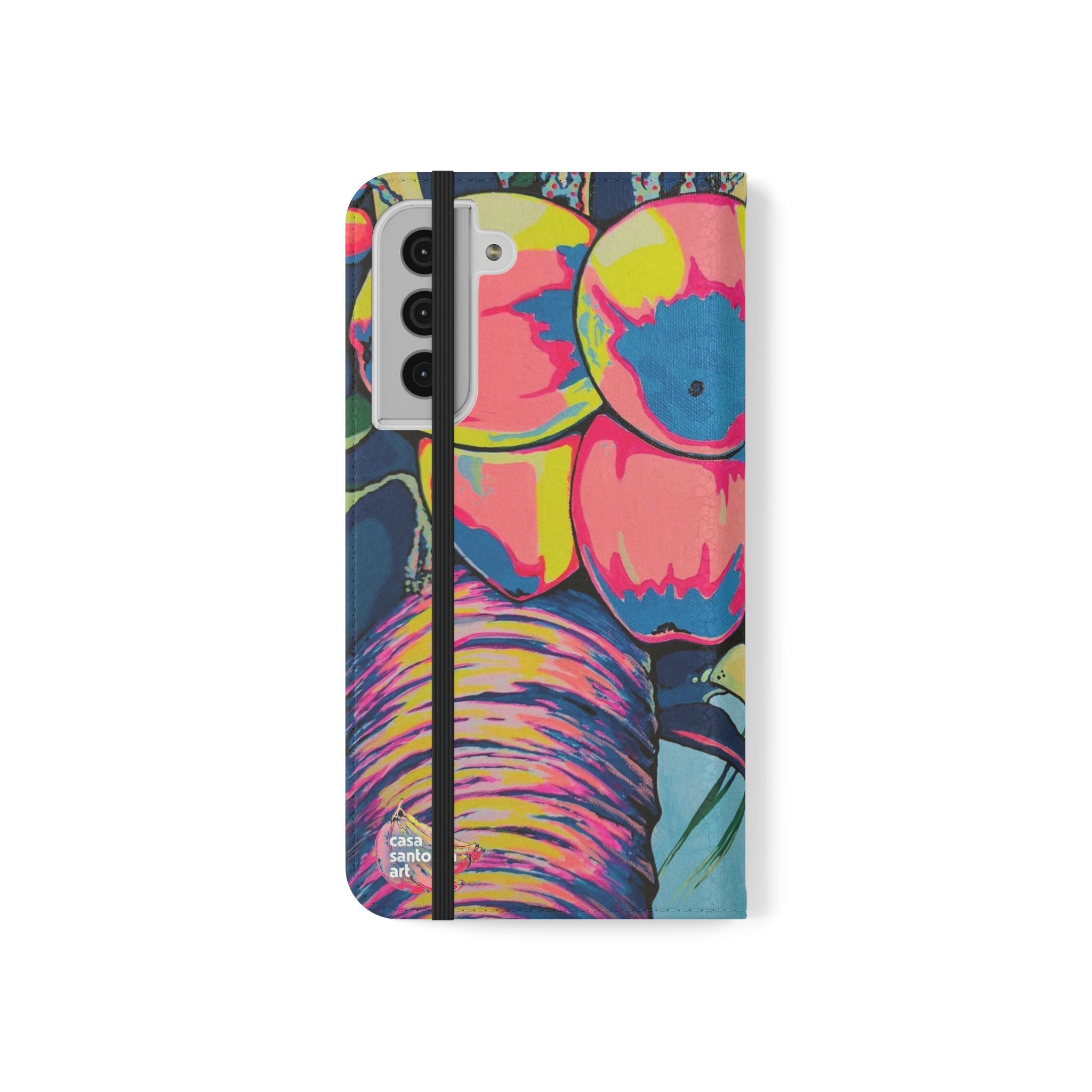 Neon Coconuts Flip Phone Case – Wallet Cover with Card Slots