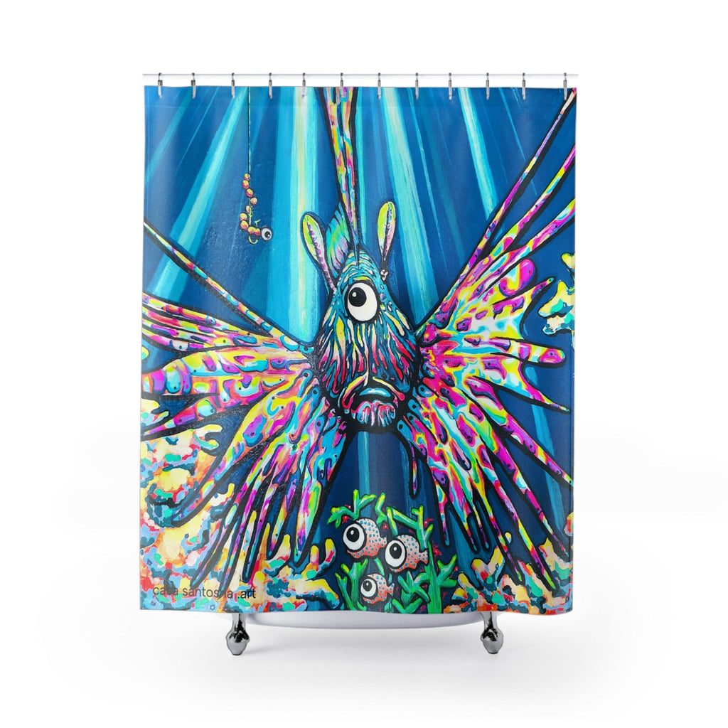 Cyclops Lionfish Pop Art Shower Curtain