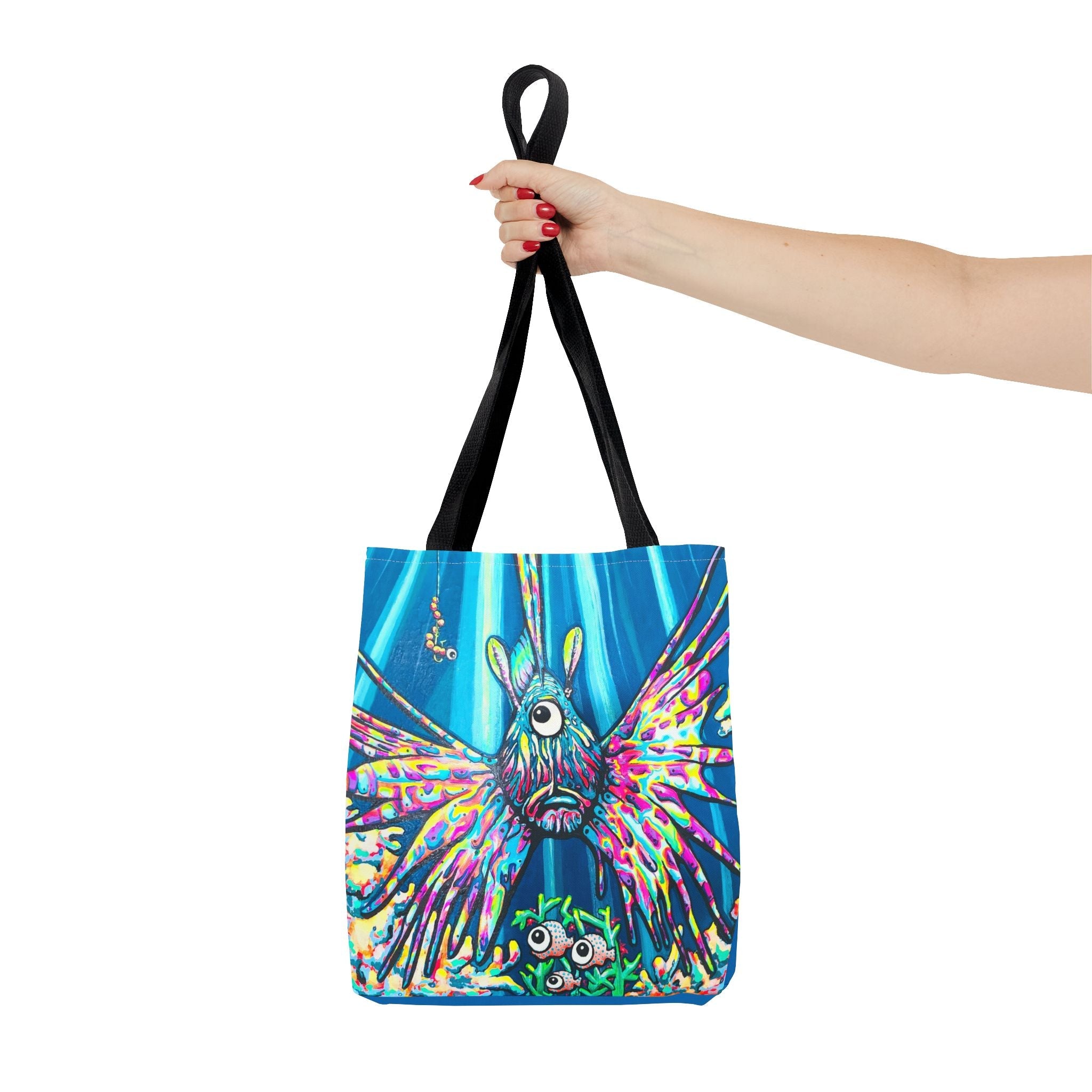 Premium Cyclops Lionfish Tote Bag, Original Artist Design, Reusable Shopping Tote,  Eco-Friendly