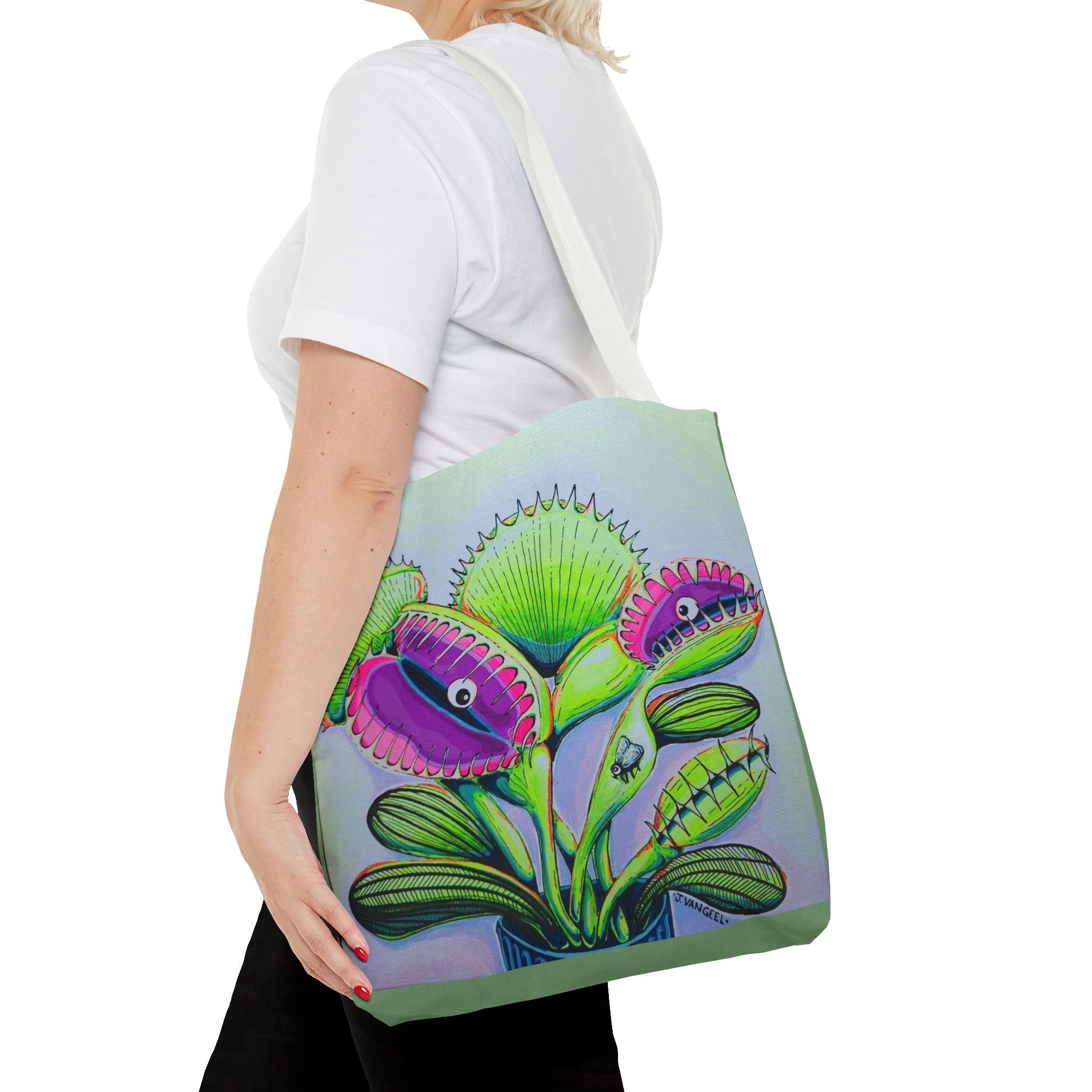 Premium Cyclops Venus Fly Trap Tote Bag, Original Artist Design, Reusable Shopping Tote,  Eco-Friendly