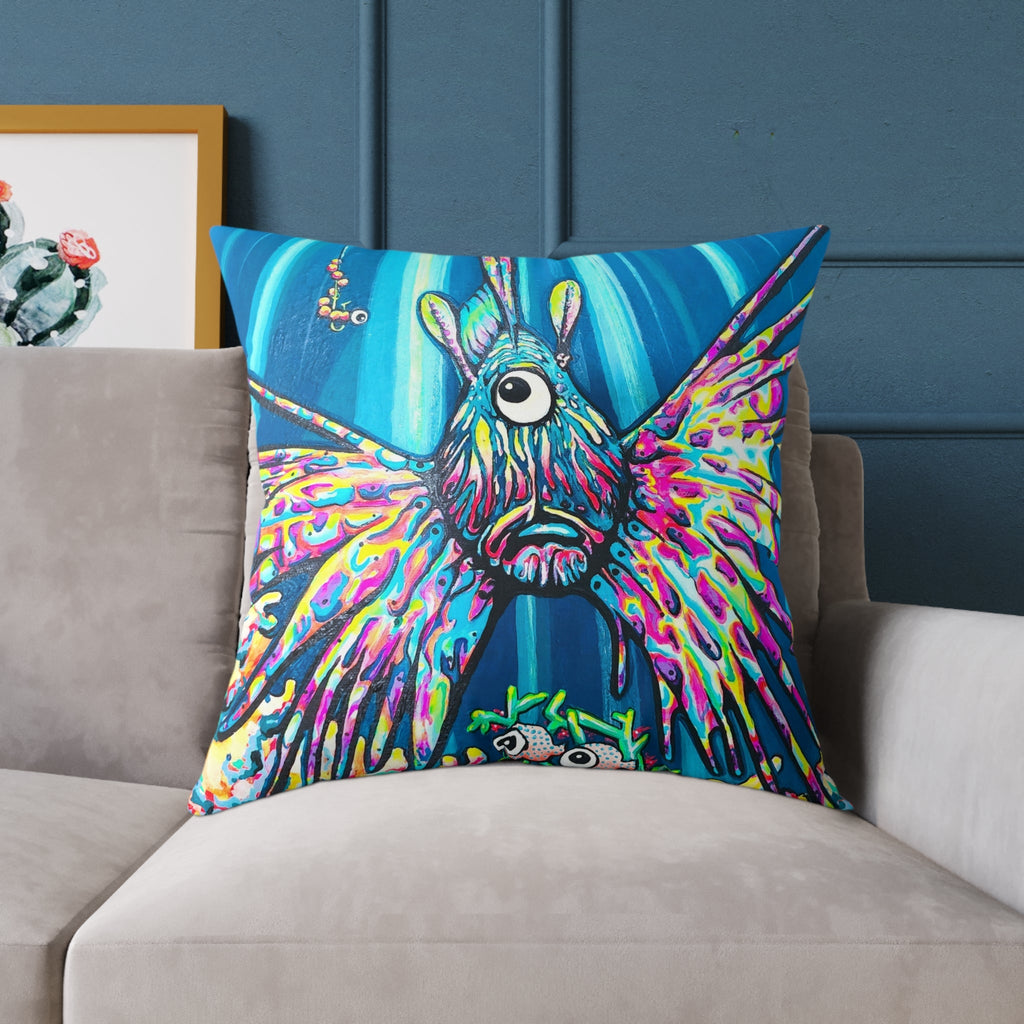 Cyclops Lionfish Art Canvas Decorative Pillow
