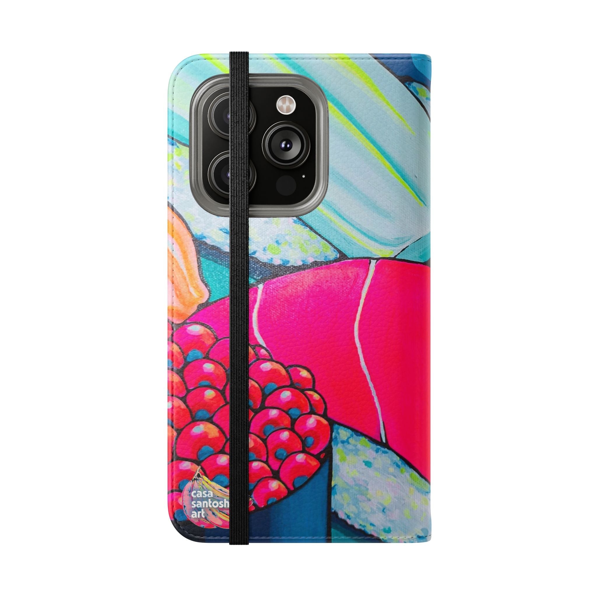 Neon Sushi Flip Phone Case – Wallet Cover with Card Slots