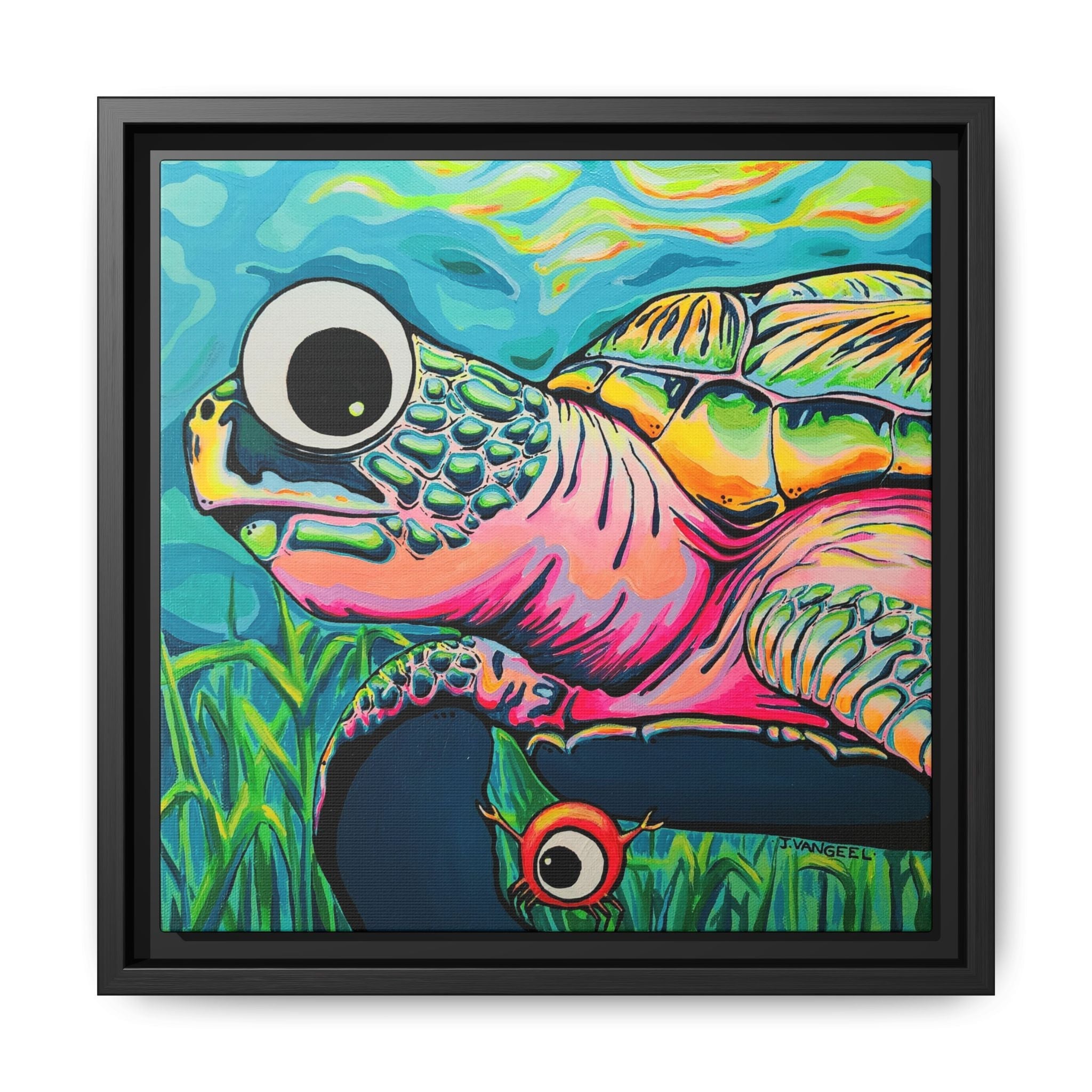 Framed Cyclops Turtle Canvas Print