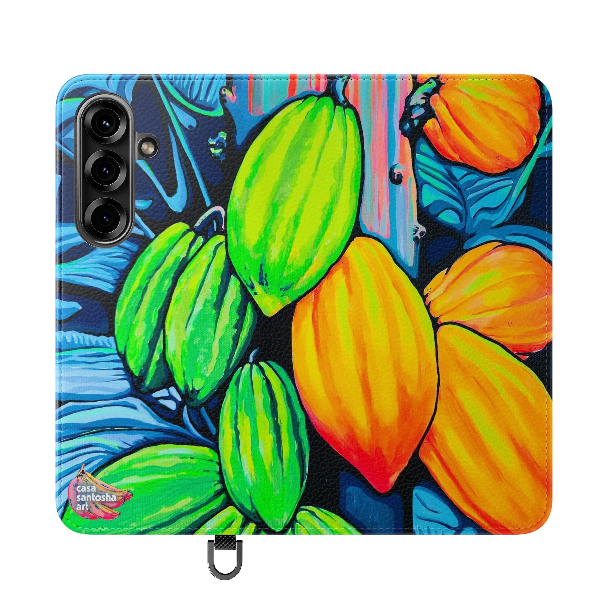 Neon Cacao Flip Phone Case – Wallet Cover with Card Slots