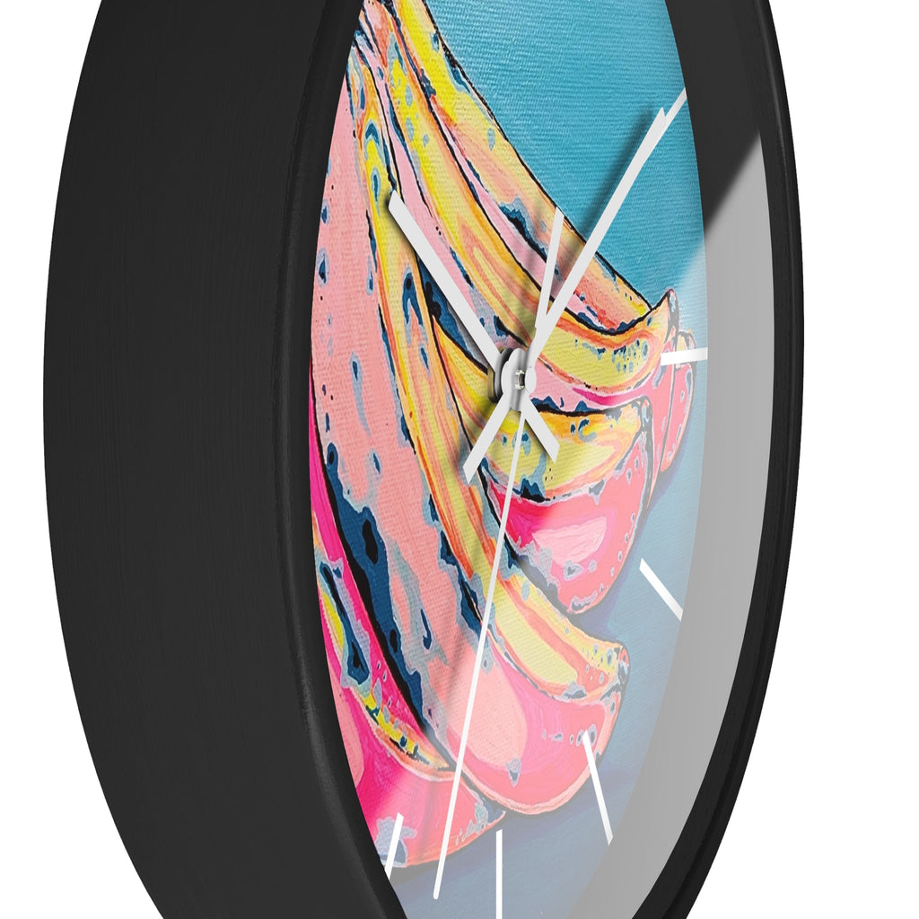 Neon Bananas Pop Art Wall Clock