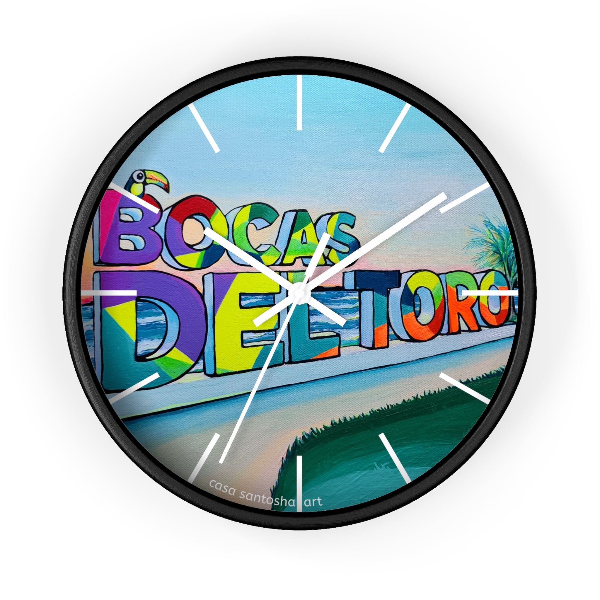Bocas Del Toro Sign Pop Art Wall Clock
