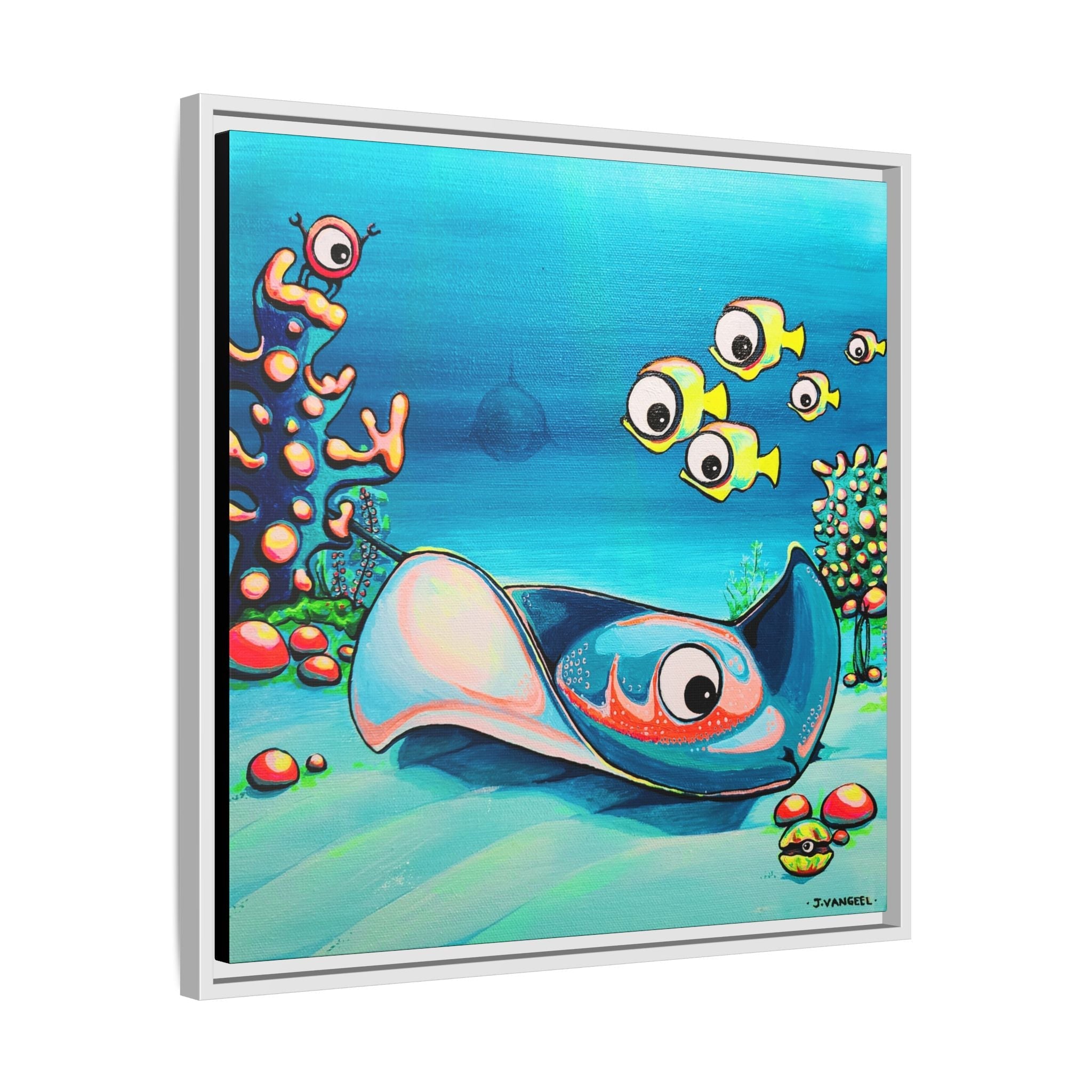 Framed Cyclops Stingray Canvas Print