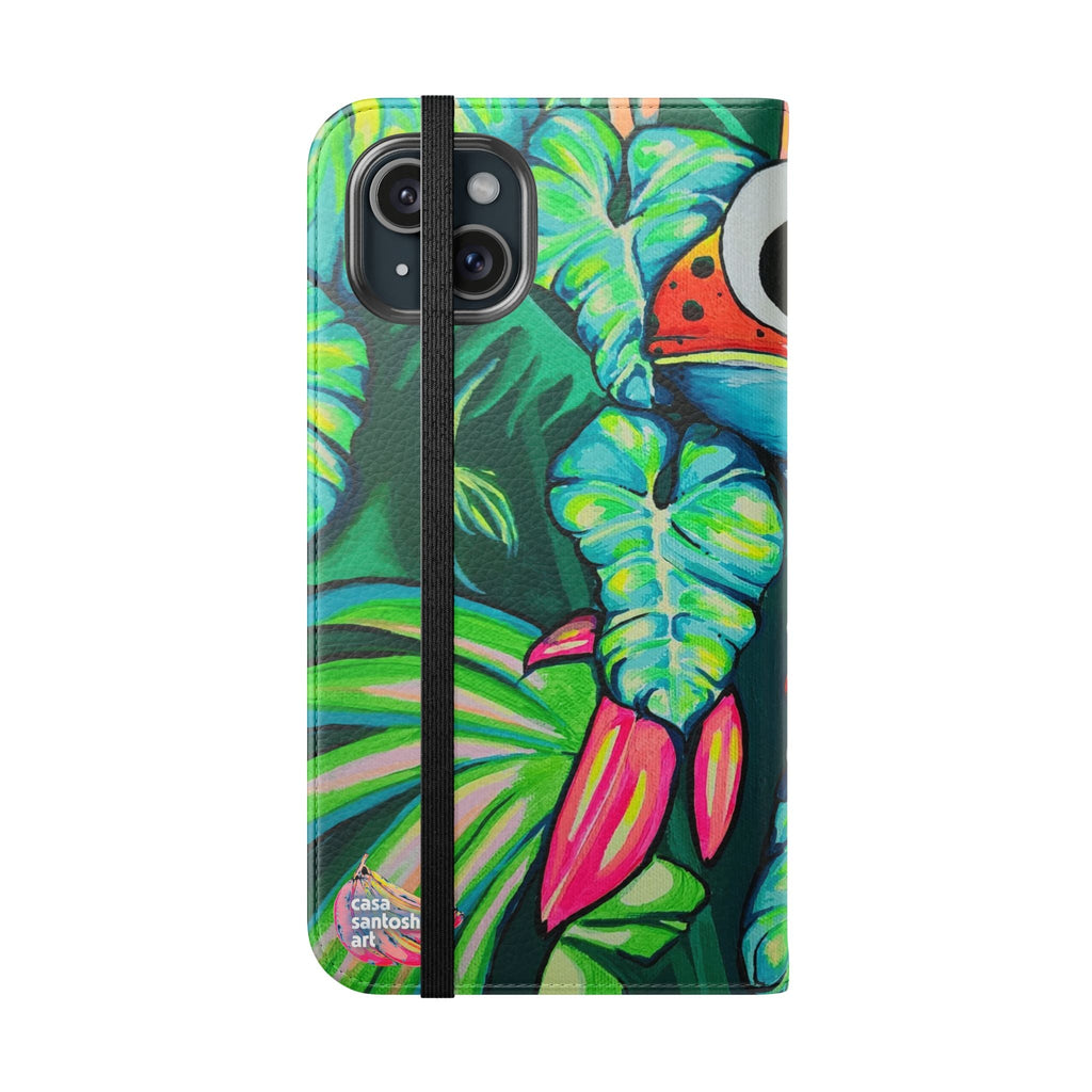 Cyclops Red Frog Flip Phone Case – Wallet Cover with Card Slots