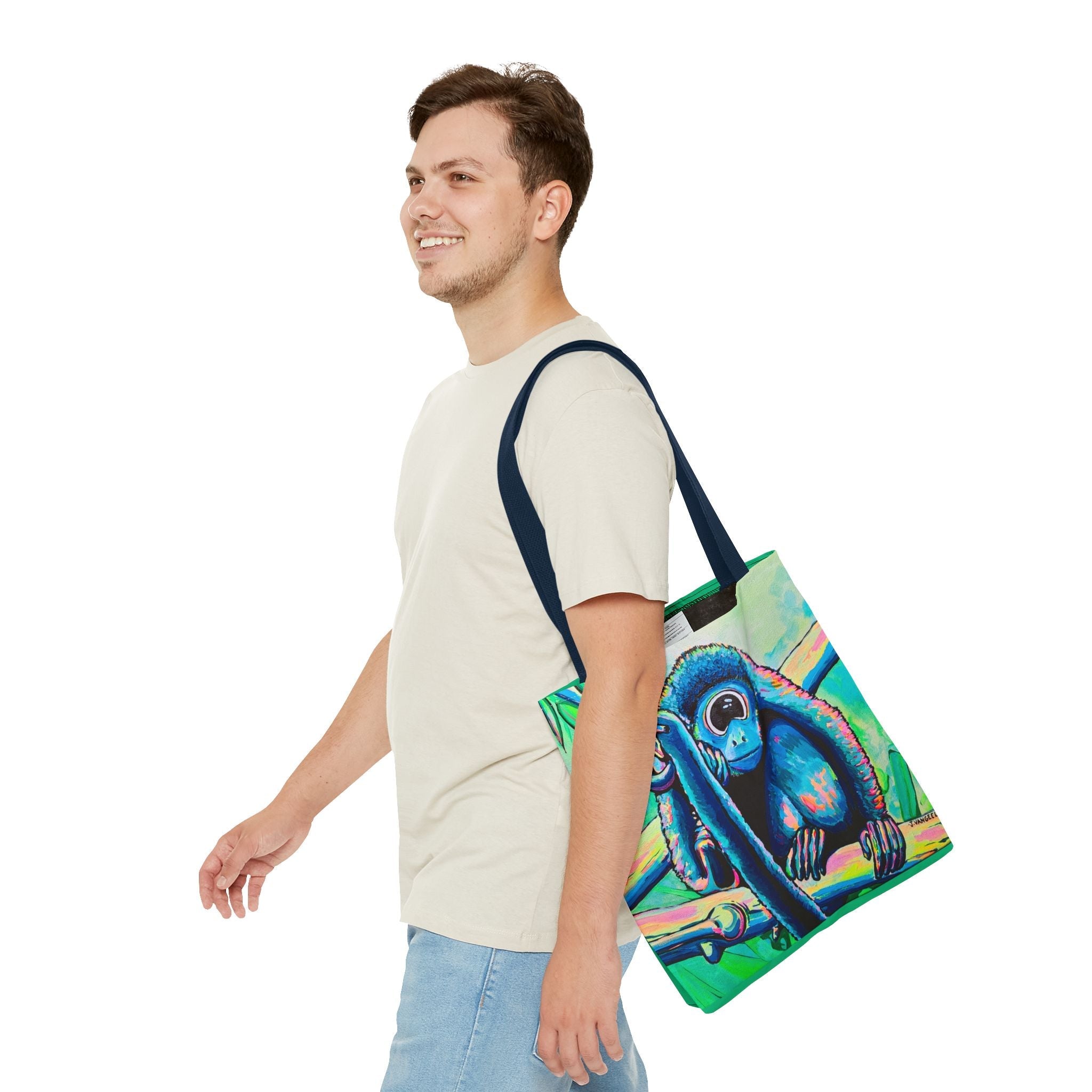 Premium Cyclops Monkey Tote Bag, Original Artist Design, Reusable Shopping Tote, Eco-Friendly