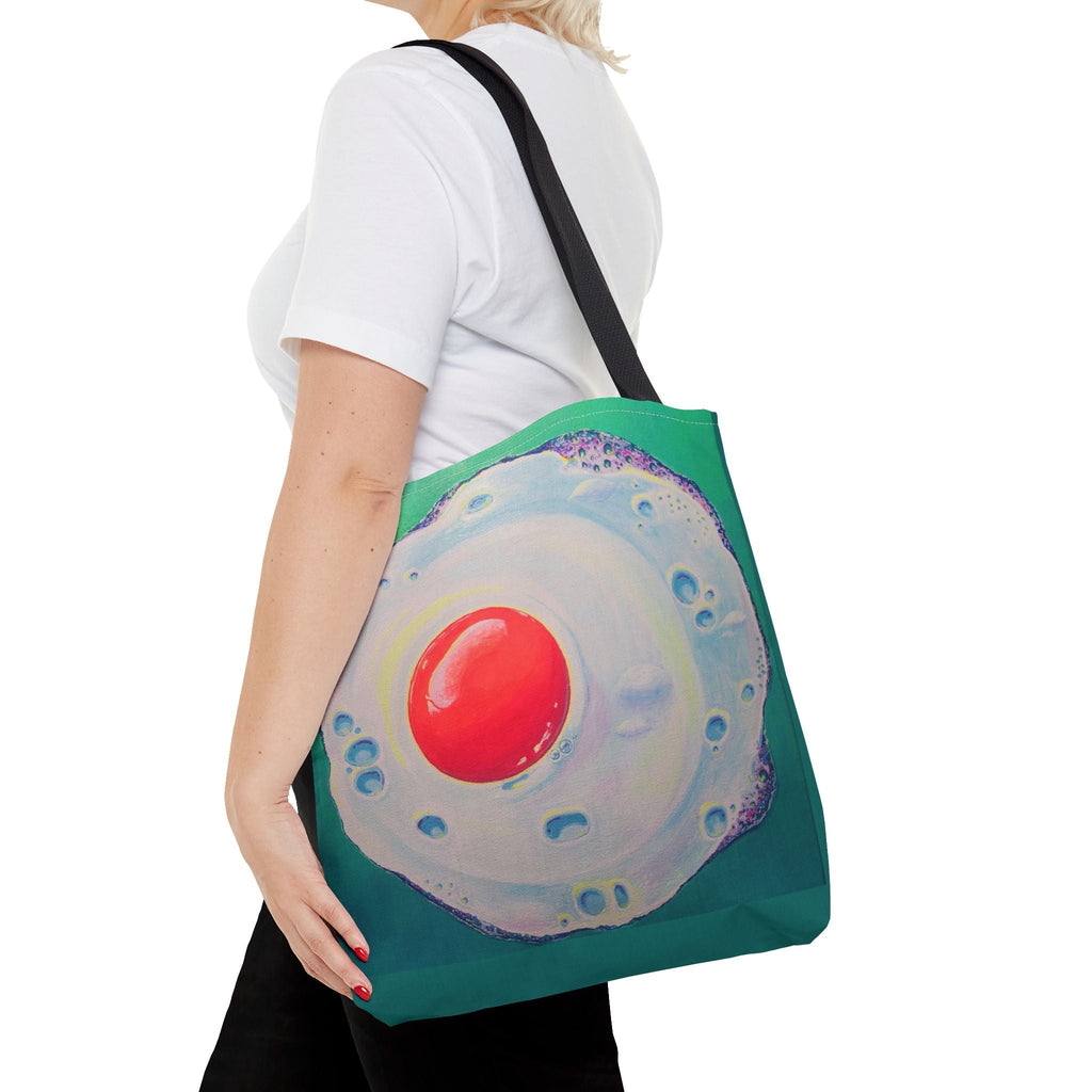 Premium Neon Fried Egg Tote Bag, Original Artist Design, Reusable Shopping Tote,  Eco-Friendly