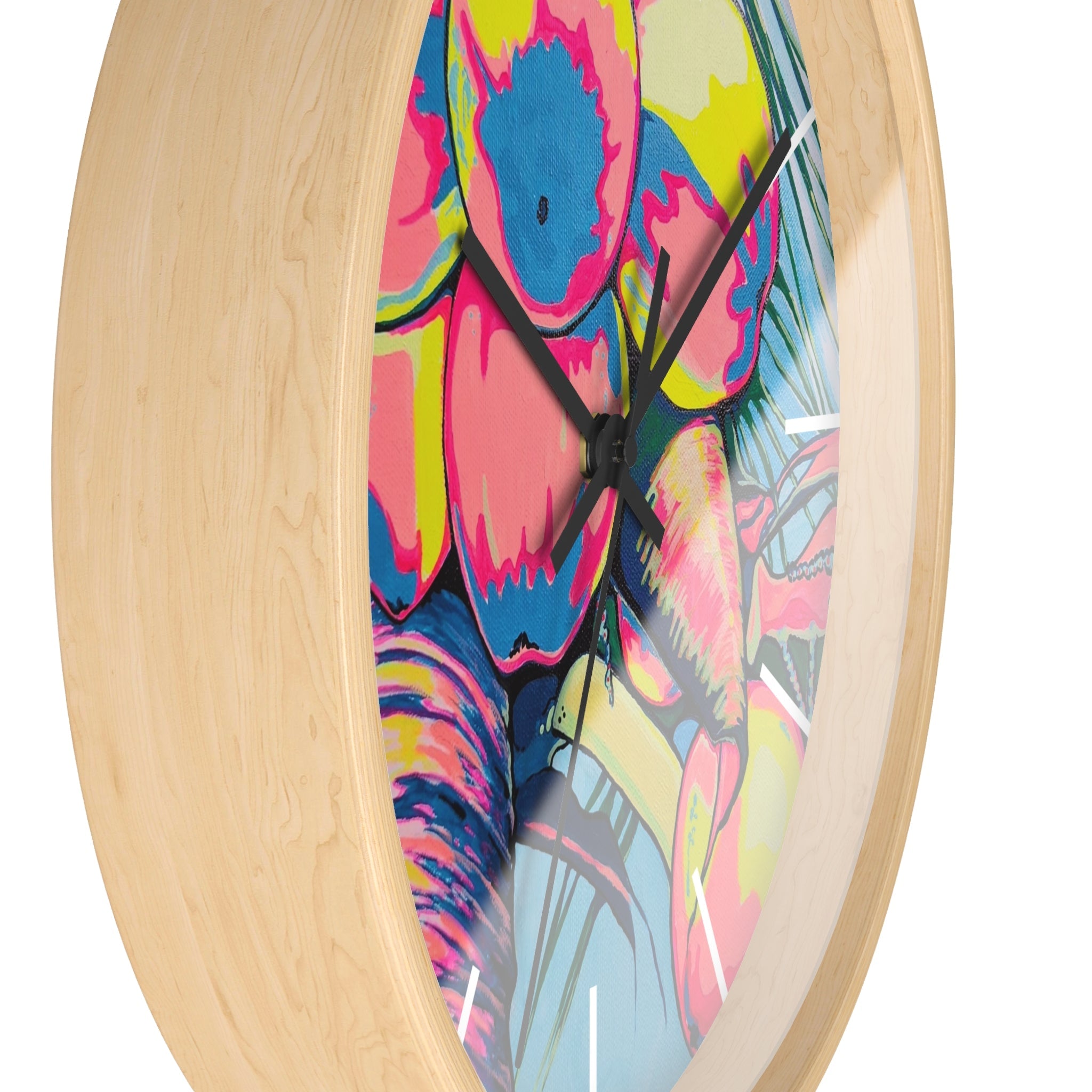 Neon Coconuts Pop Art Wall Clock