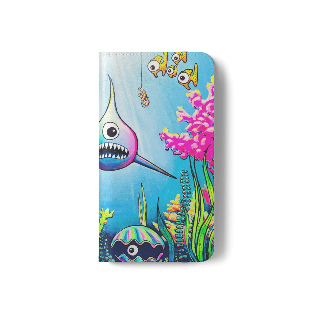 Cyclops Shark Flip Phone Case – Wallet Cover with Card Slots