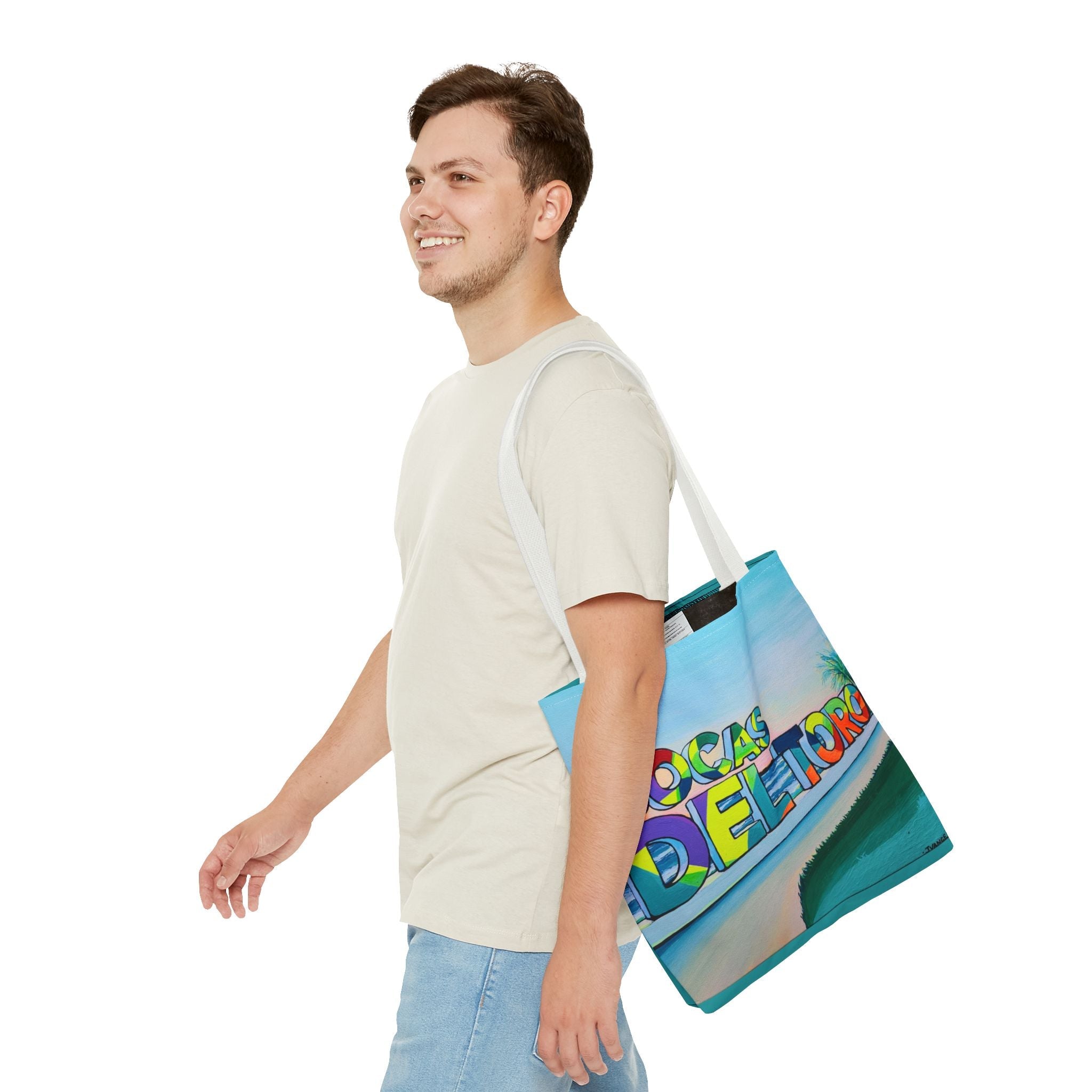 Premium Bocas Del Toro Sign Tote Bag, Original Artist Design, Reusable Shopping Tote,  Eco-Friendly