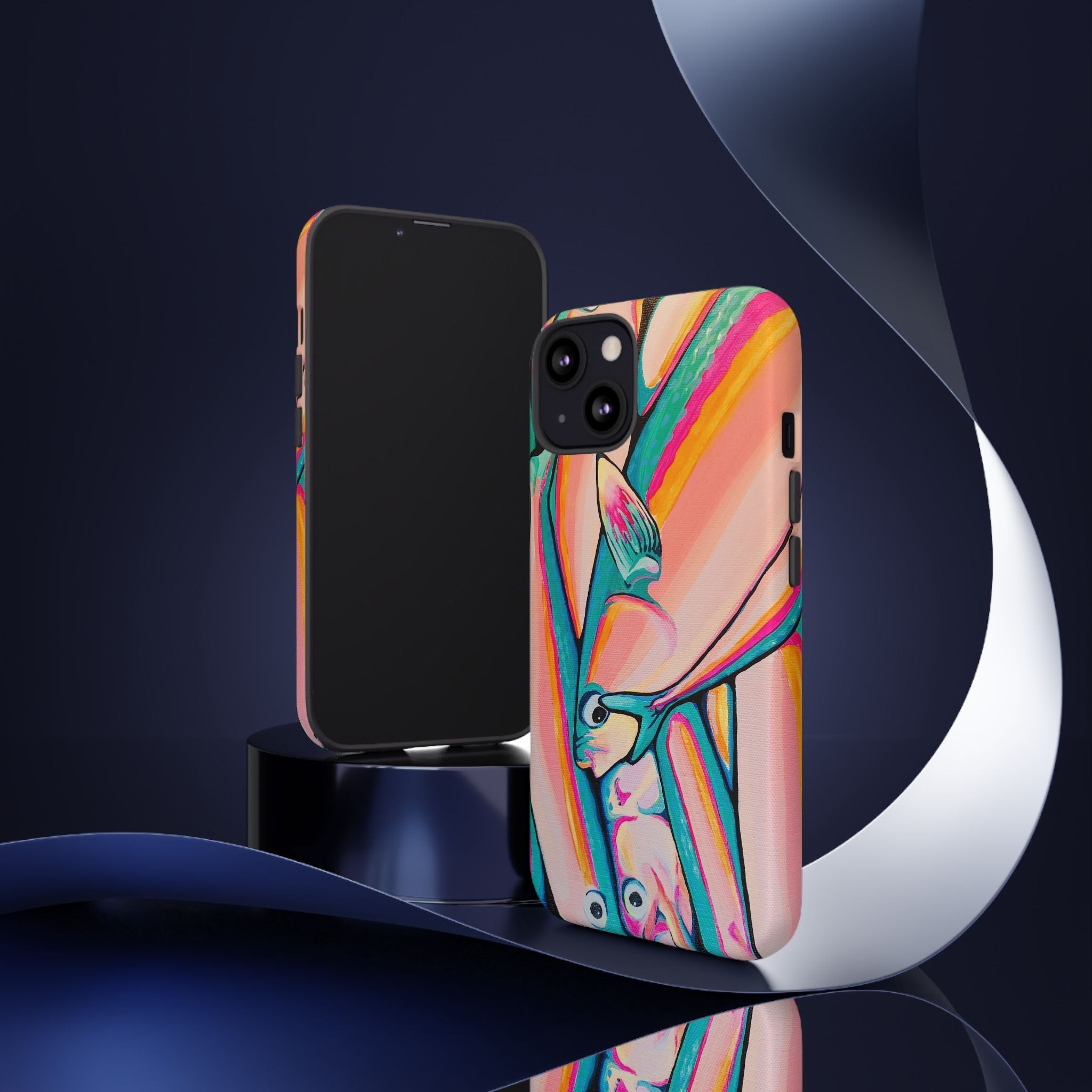 Neon Fish Tough Phone Case