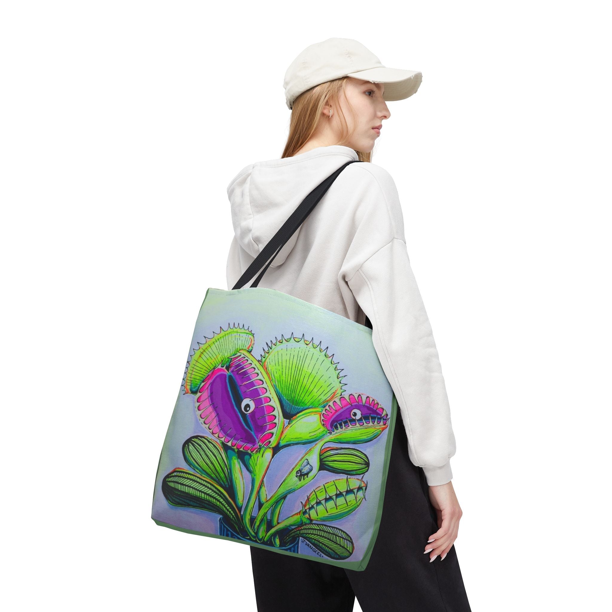 Premium Cyclops Venus Fly Trap Tote Bag, Original Artist Design, Reusable Shopping Tote,  Eco-Friendly