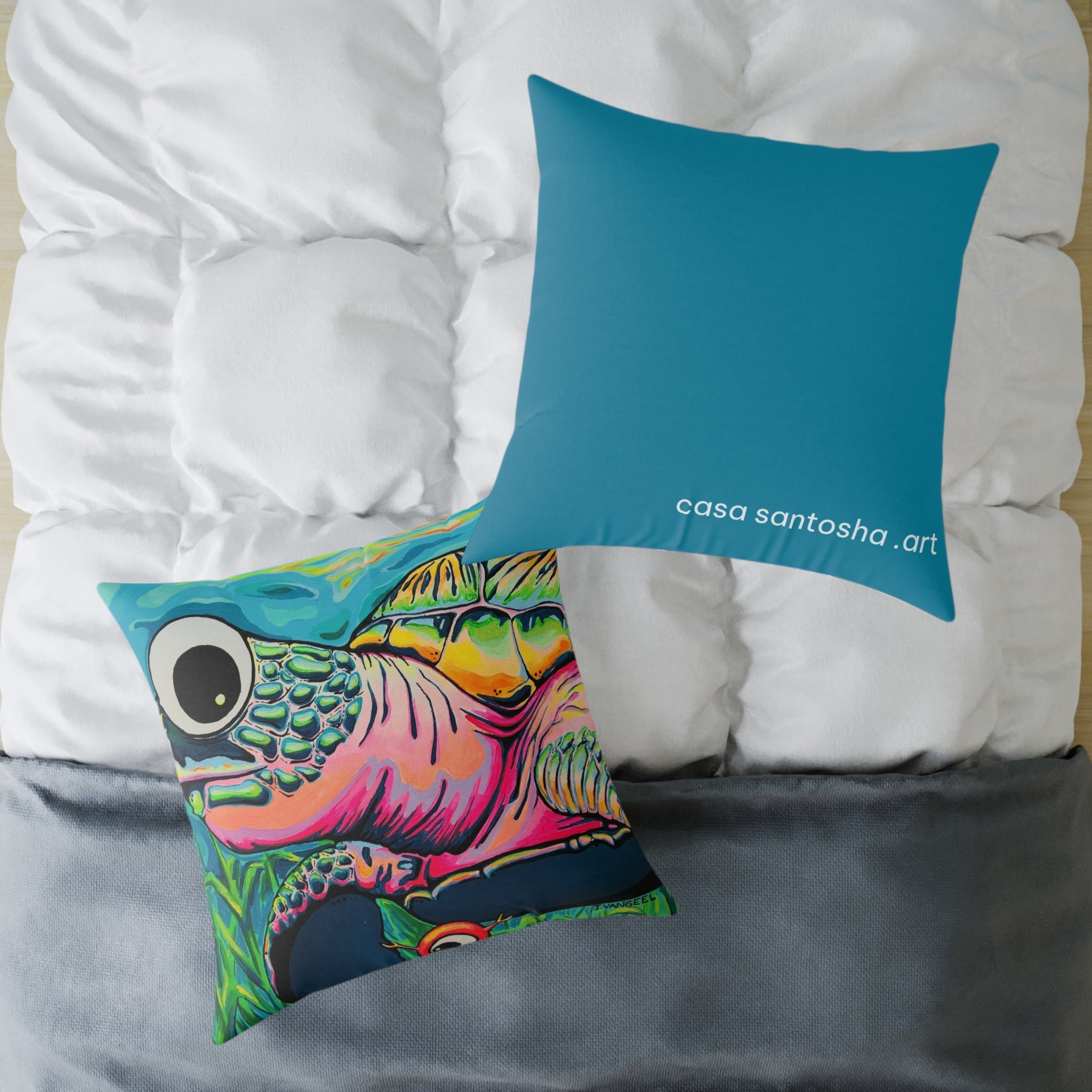 Cyclops Turtle Art Canvas Decorative Pillow
