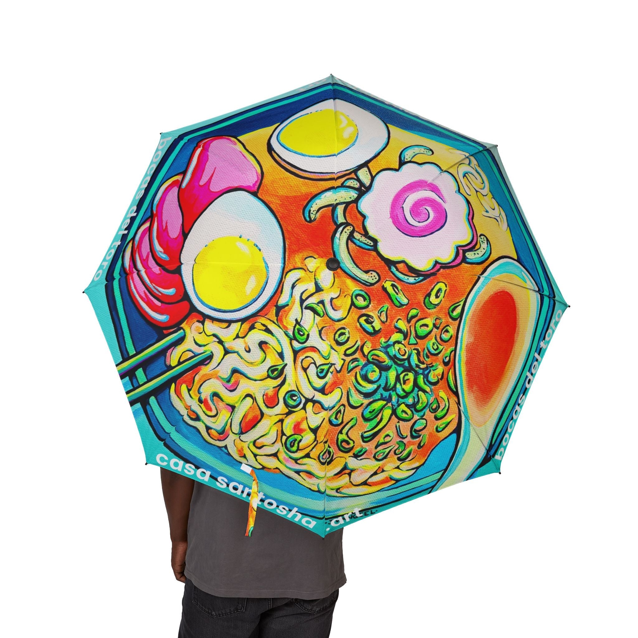 Neon Ramen Umbrella - Foldable & Stylish Rain Gear
