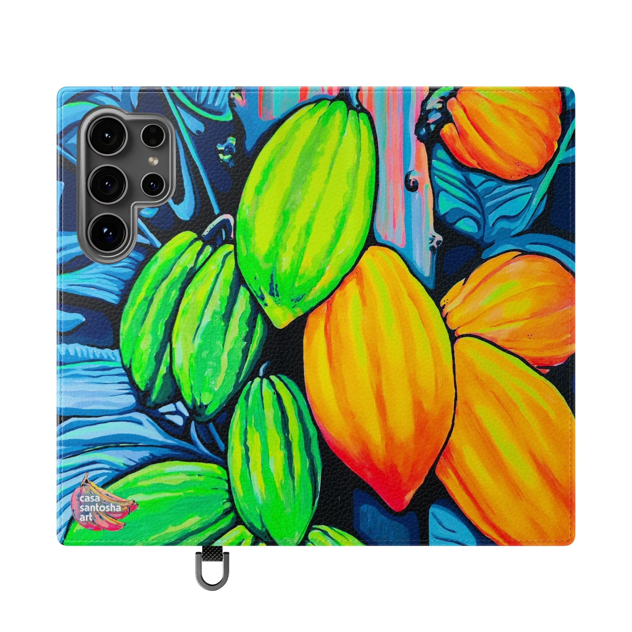 Neon Cacao Flip Phone Case – Wallet Cover with Card Slots
