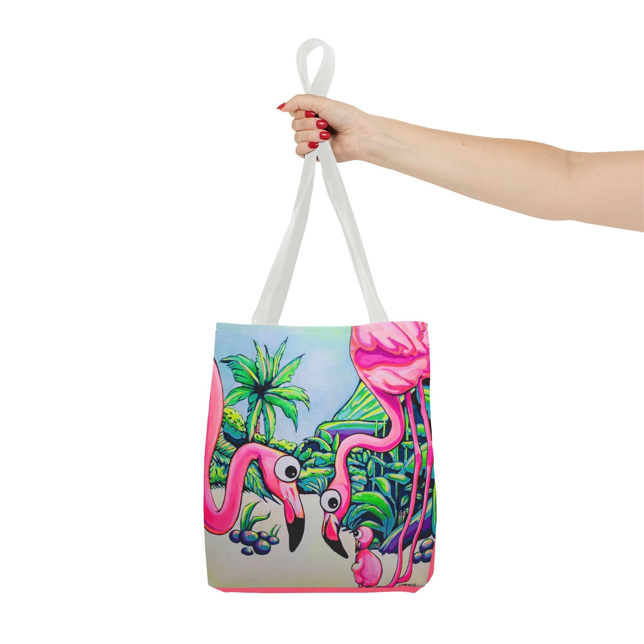 Premium Cyclops Flamingo Family Tote Bag, Original Artist Design, Reusable Shopping Tote,  Eco-Friendly