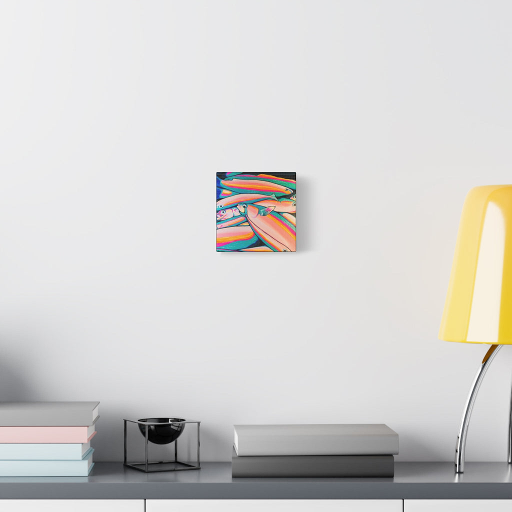 Neon Fish Canvas Print, Original Artist Design, Home Decor Wall Art