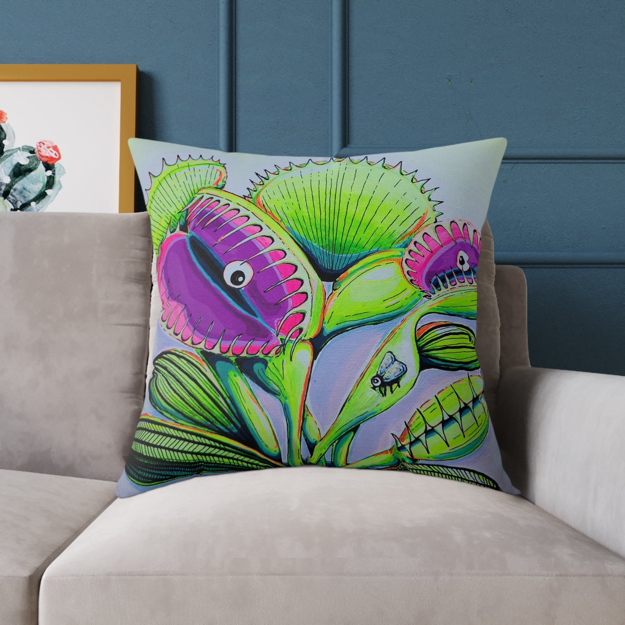 Cyclops Venus Fly Trap Art Canvas Decorative Pillow