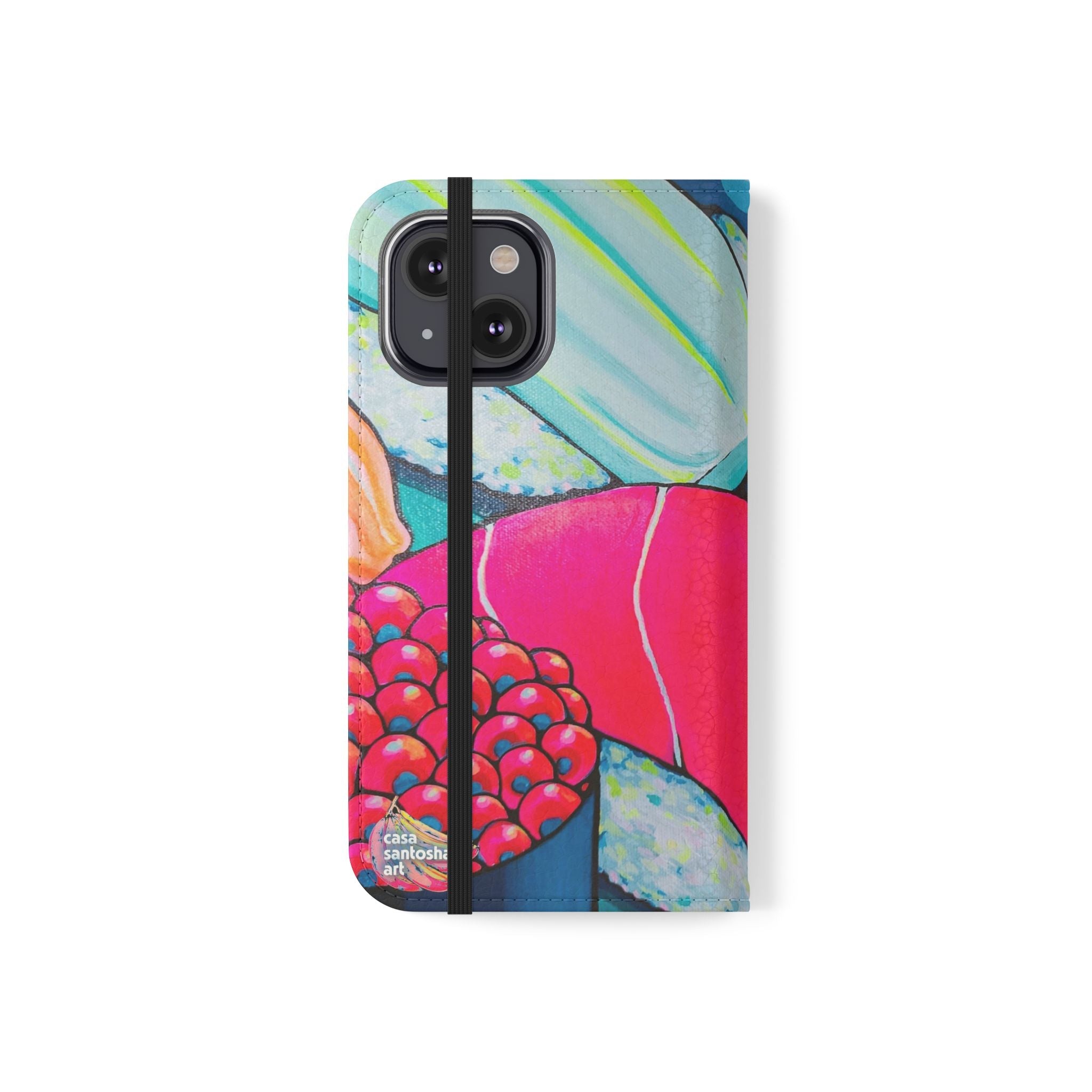 Neon Sushi Flip Phone Case – Wallet Cover with Card Slots