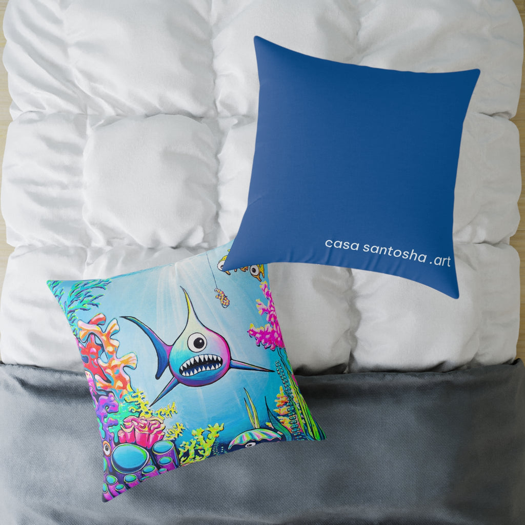 Cyclops Shark Art Canvas Decorative Pillow