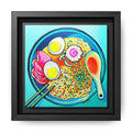Framed Neon Ramen Canvas Print