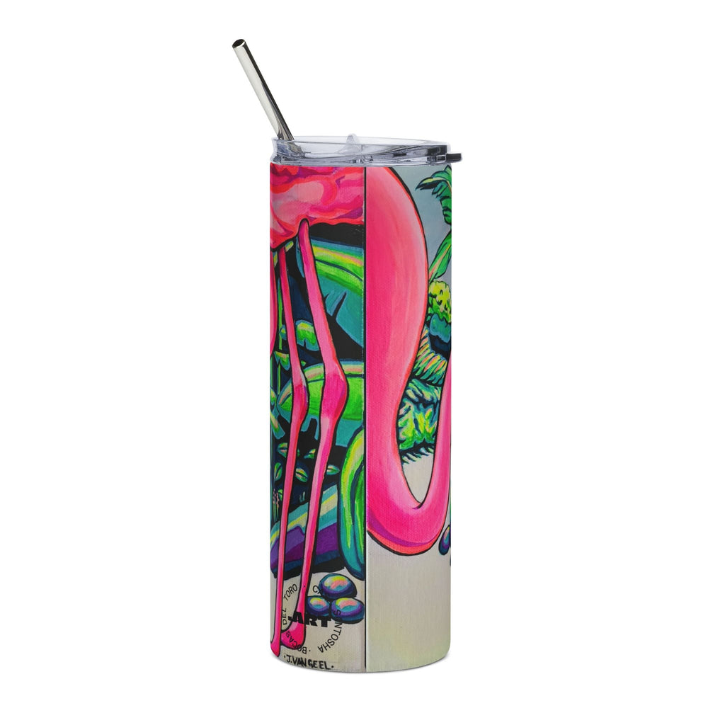 Cyclops Flamingo Family Stainless Steel Tumbler, 20oz | Fun Travel Mug, Eco-Friendly