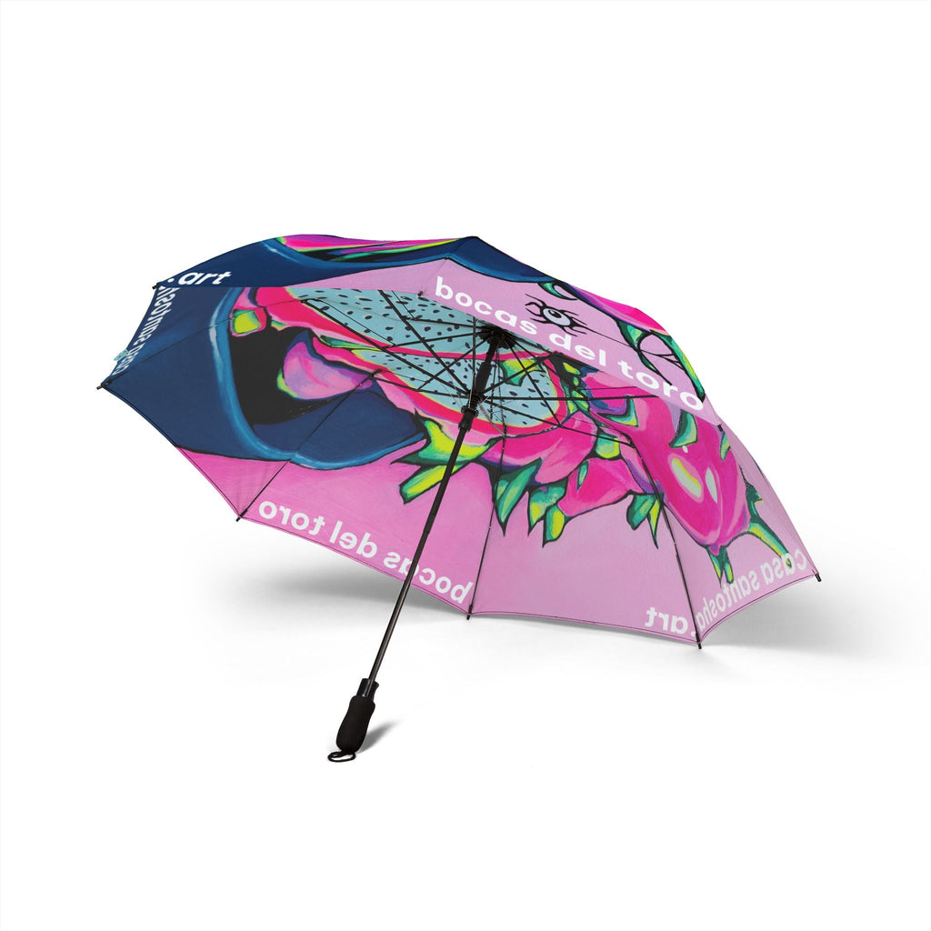 Neon Pink Dragon Fruit Umbrella - Foldable & Stylish Rain Gear