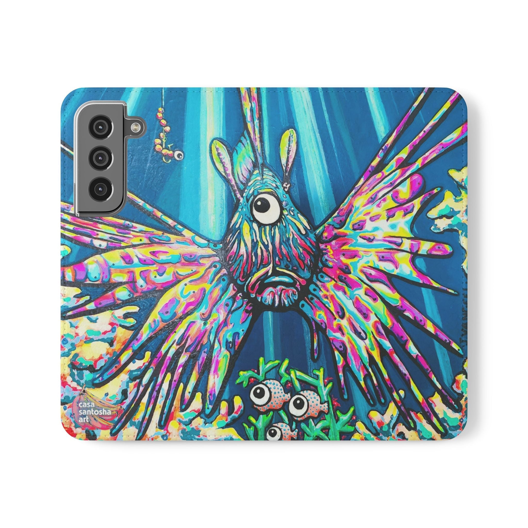 Cyclops Lionfish Flip Phone Case – Wallet Cover with Card Slots