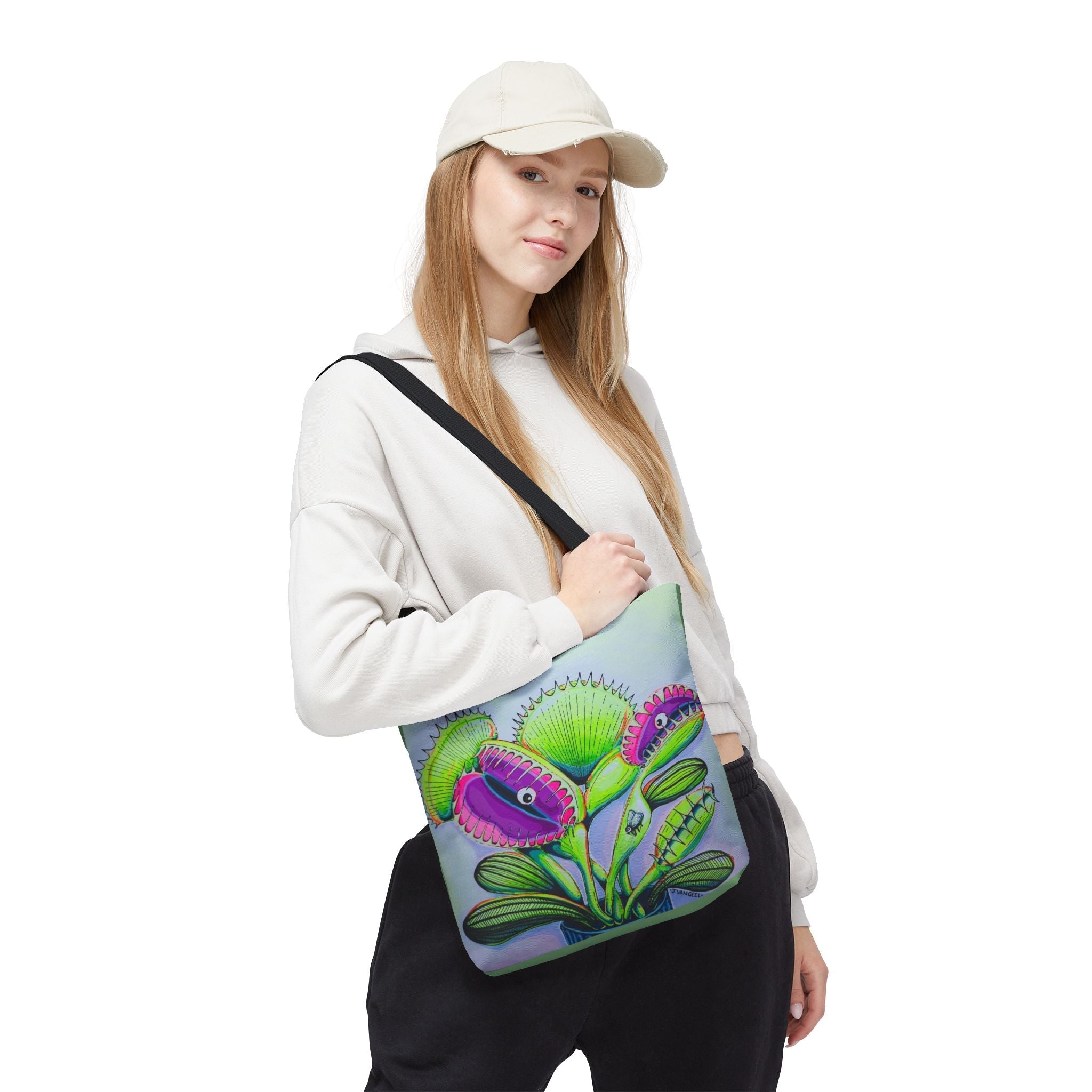 Premium Cyclops Venus Fly Trap Tote Bag, Original Artist Design, Reusable Shopping Tote,  Eco-Friendly
