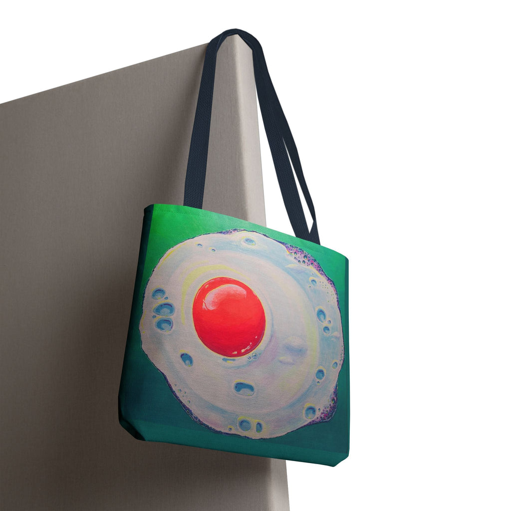 Premium Neon Fried Egg Tote Bag, Original Artist Design, Reusable Shopping Tote,  Eco-Friendly