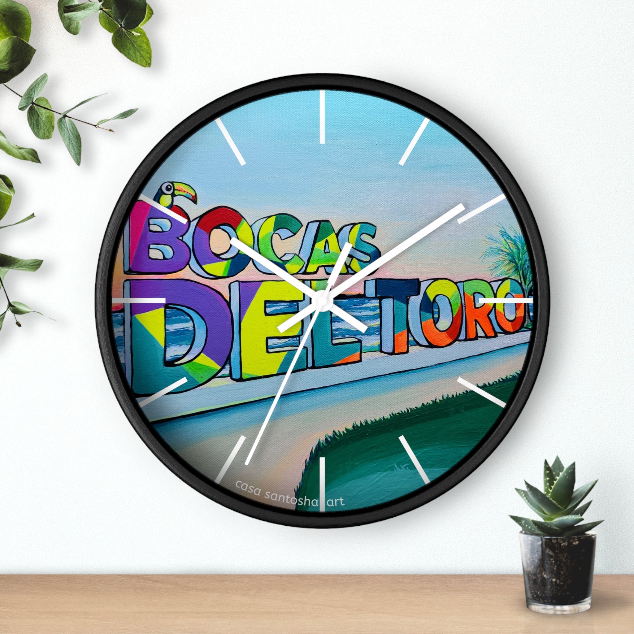 Bocas Del Toro Sign Pop Art Wall Clock