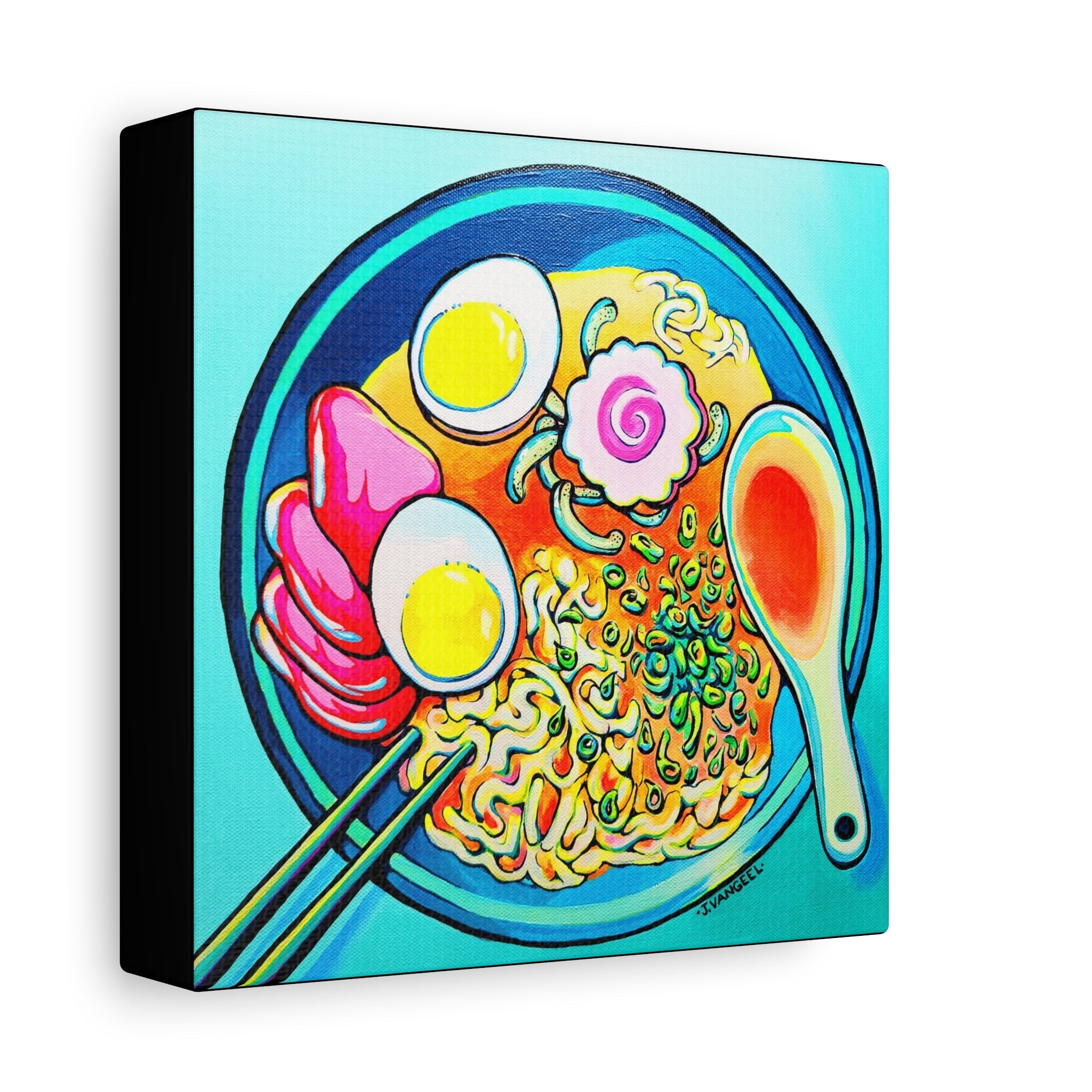 Neon Ramen Canvas Print, Original Artist Design, Home Decor Wall Art