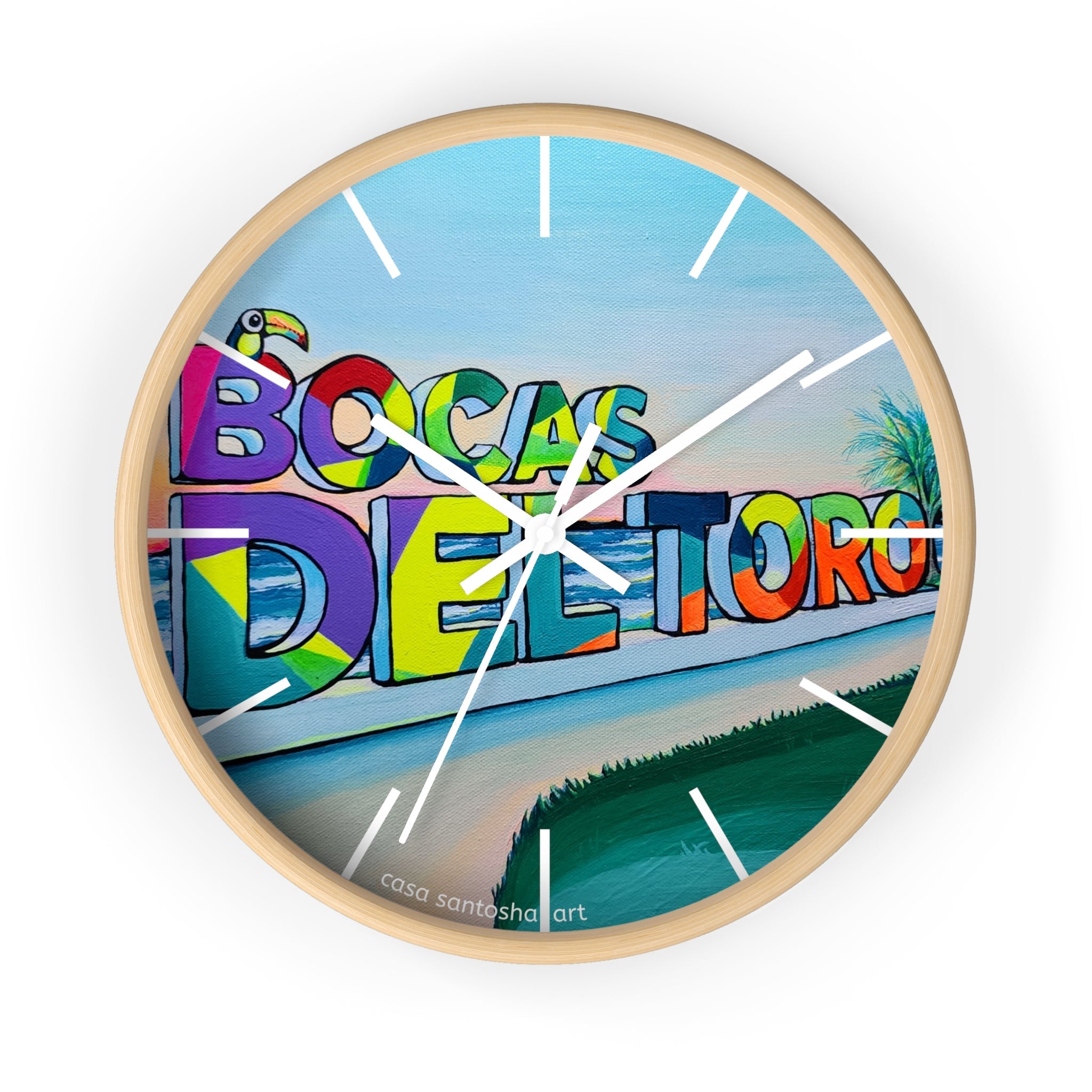 Bocas Del Toro Sign Pop Art Wall Clock