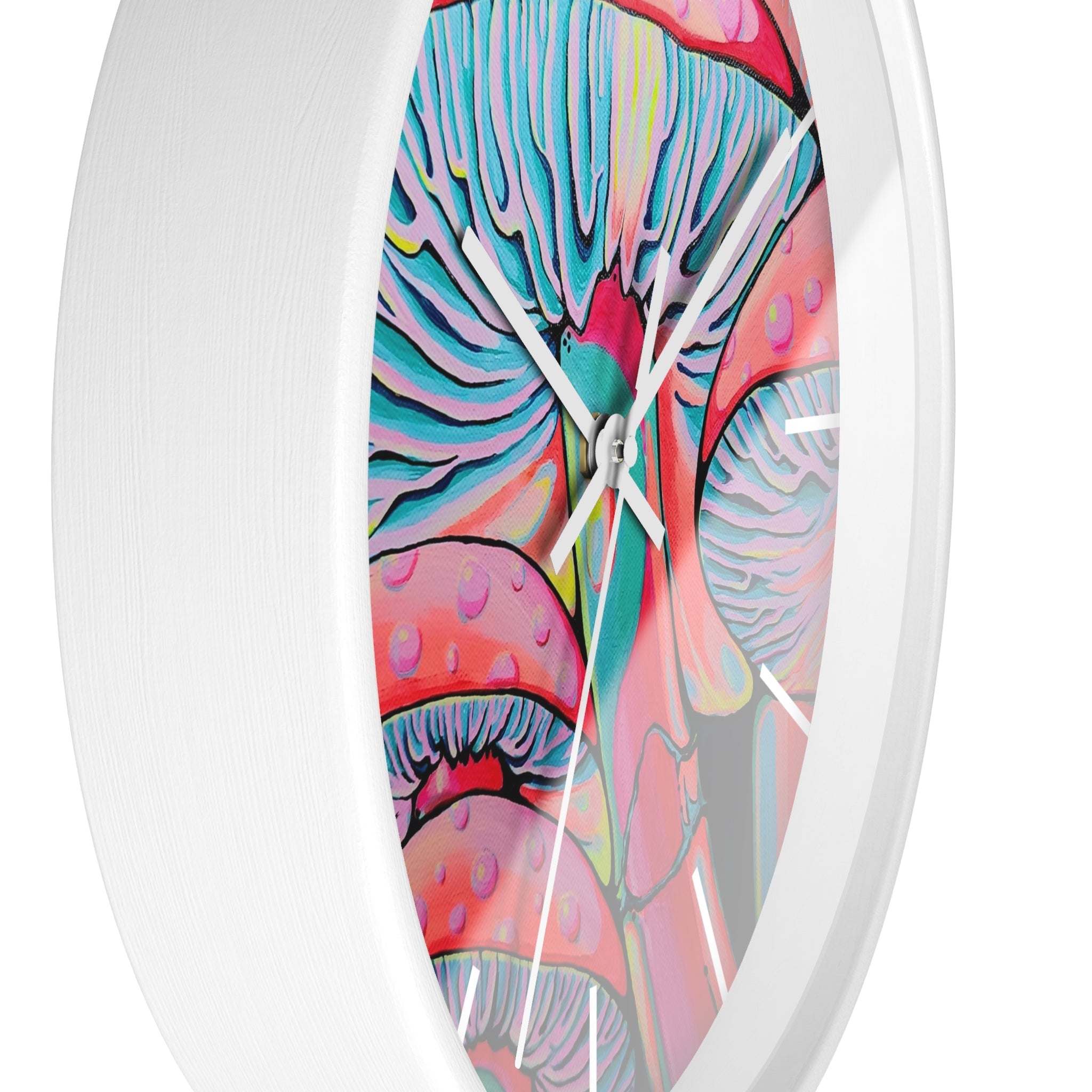 Trippy Mushrooms Pop Art Wall Clock