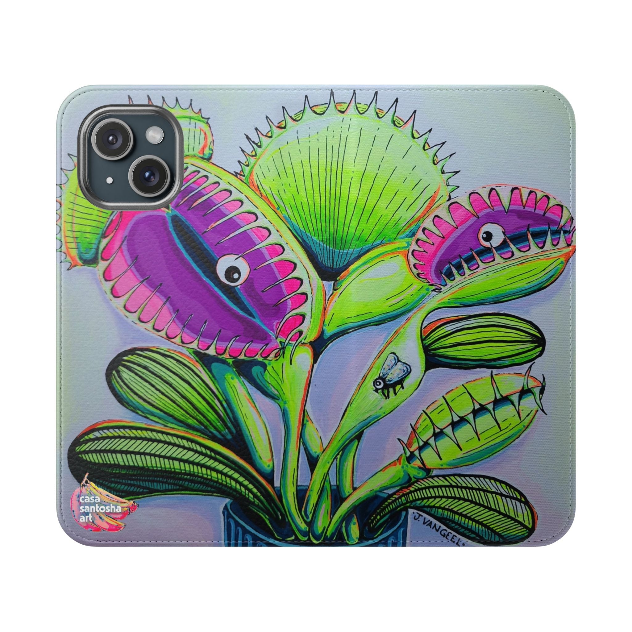 Cyclops Venus Fly Trap Flip Phone Case – Wallet Cover with Card Slots