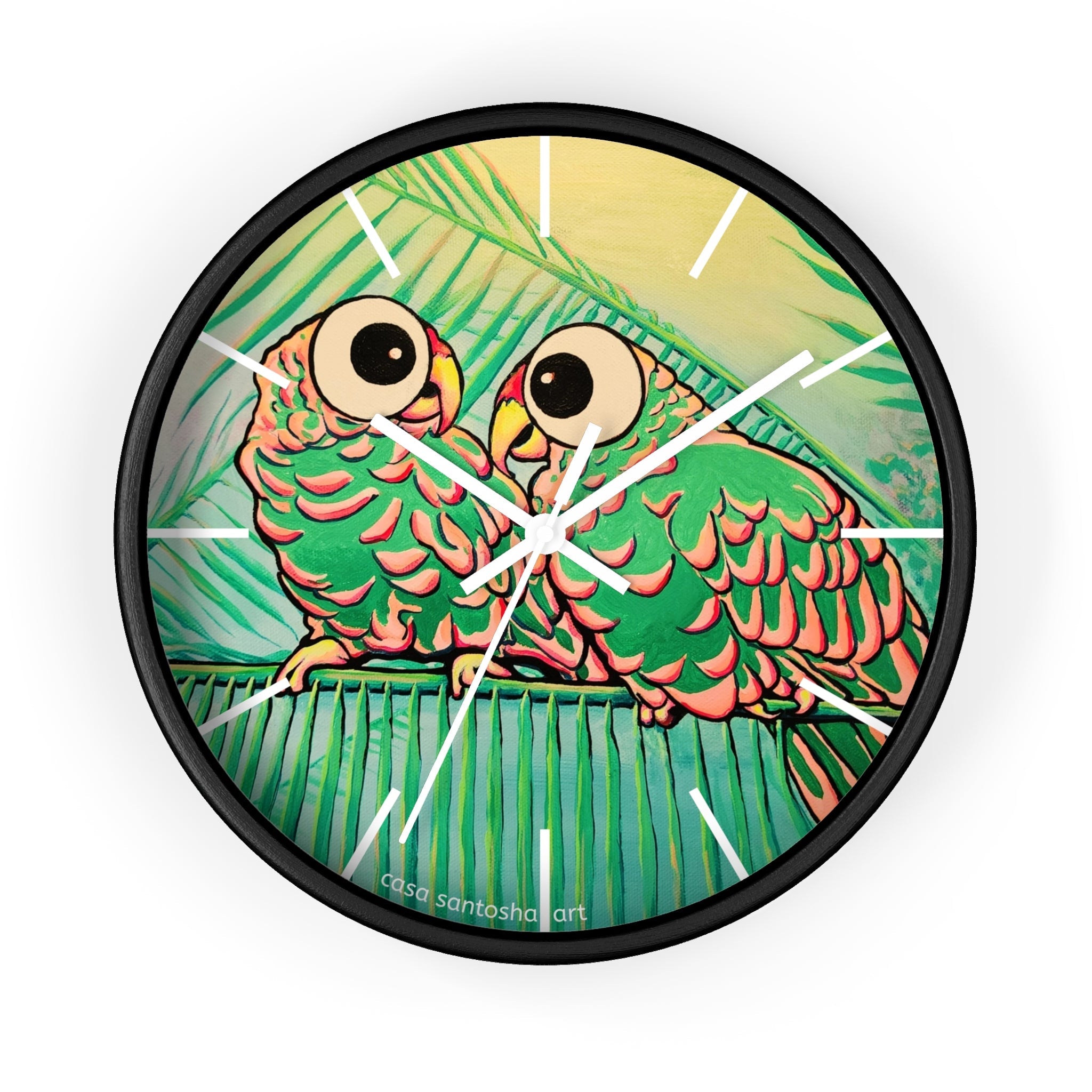 Chatty Cyclops Parrots Pop Art Wall Clock