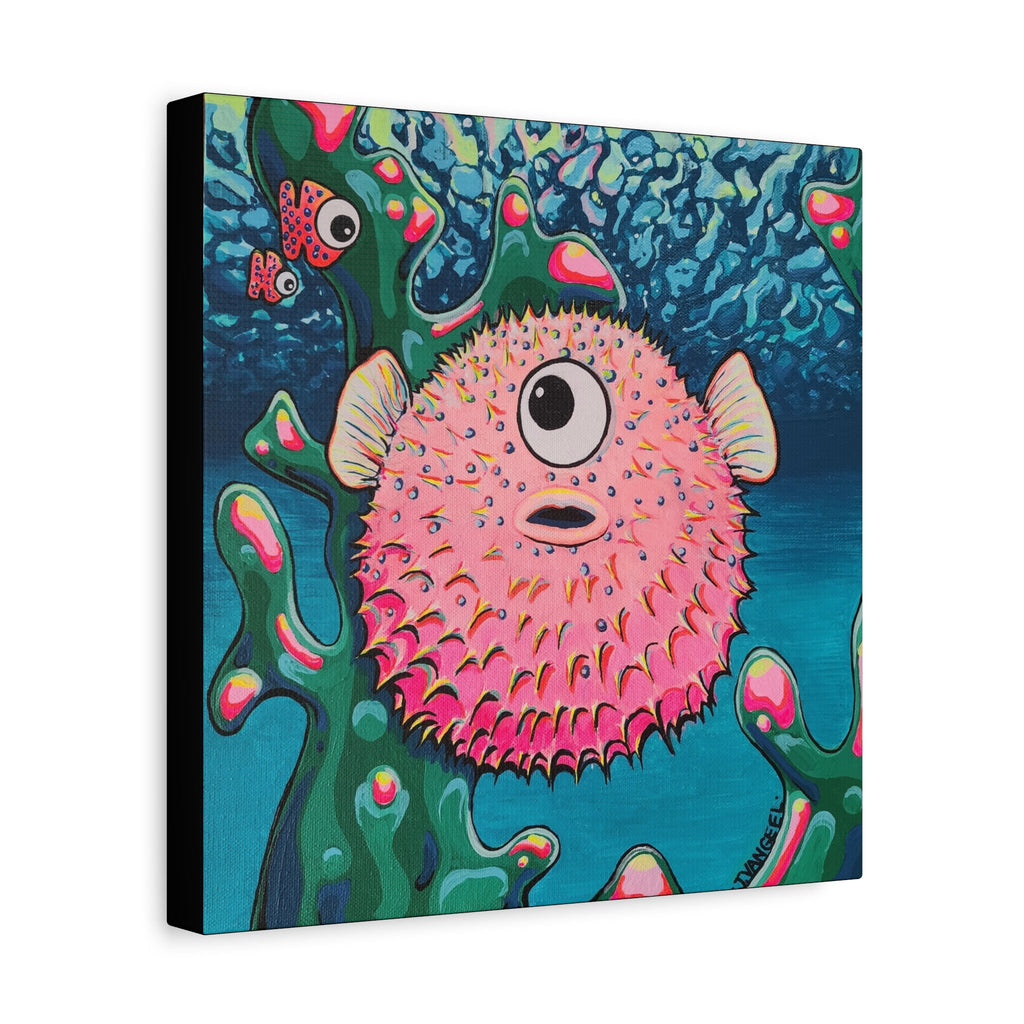 Cyclops Pufferfish Canvas Print, Home Decor Wall Art