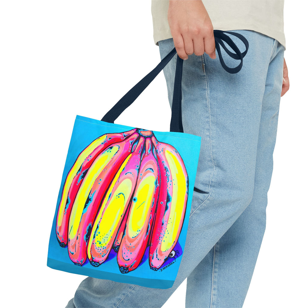 Premium Neon Fat Bananas Tote Bag, Original Artist Design, Reusable Shopping Tote, Eco-Friendly