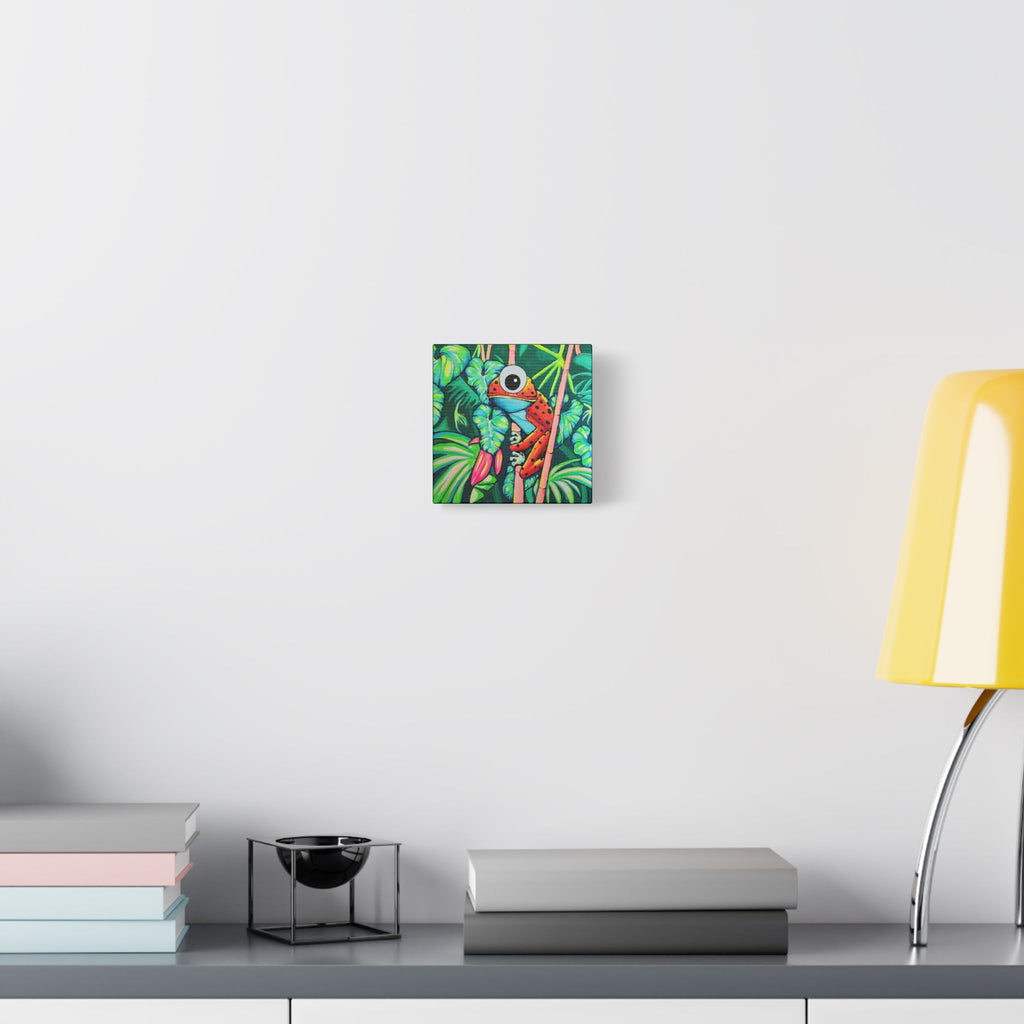 Cyclops Red Frog Canvas Print, Original Artist Design, Home Decor Wall Art