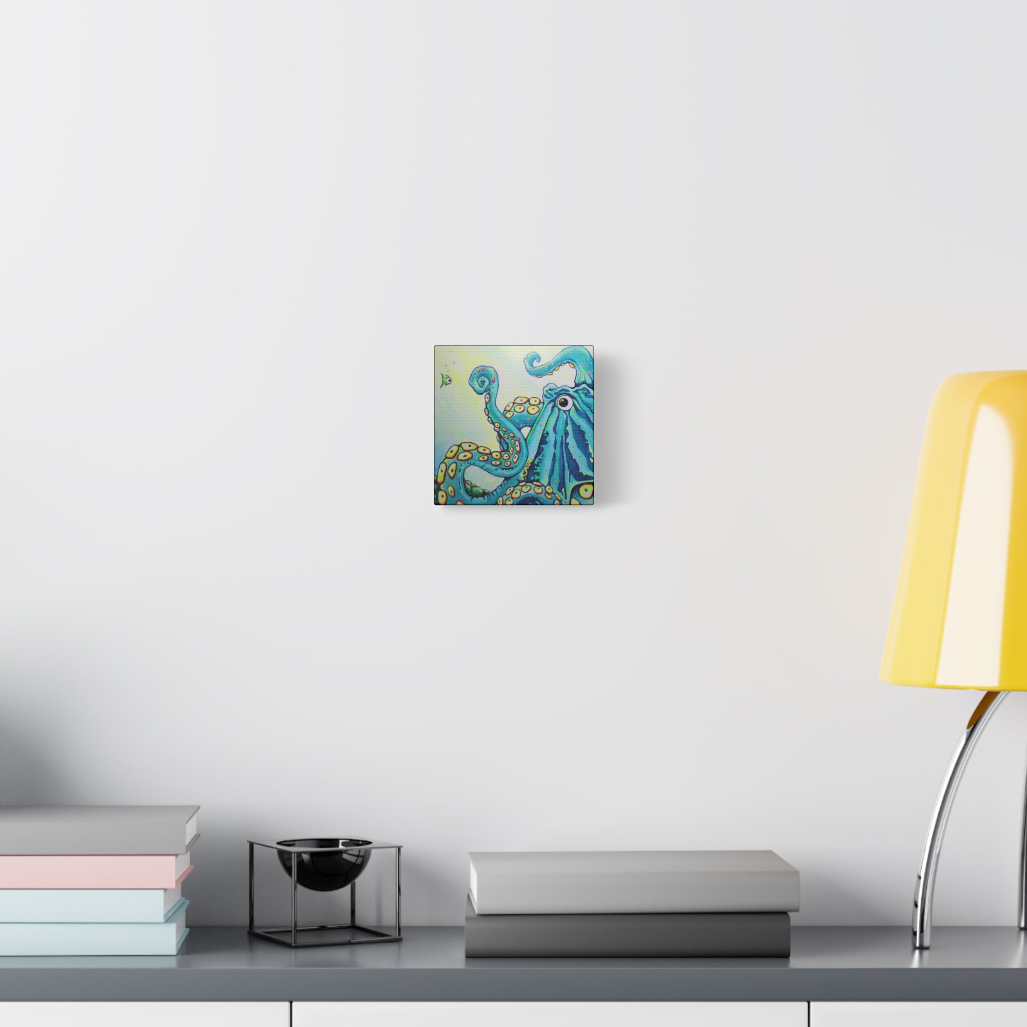 Cyclops Octopus Original Canvas Art Print, Unique Home Decor, Wall Art