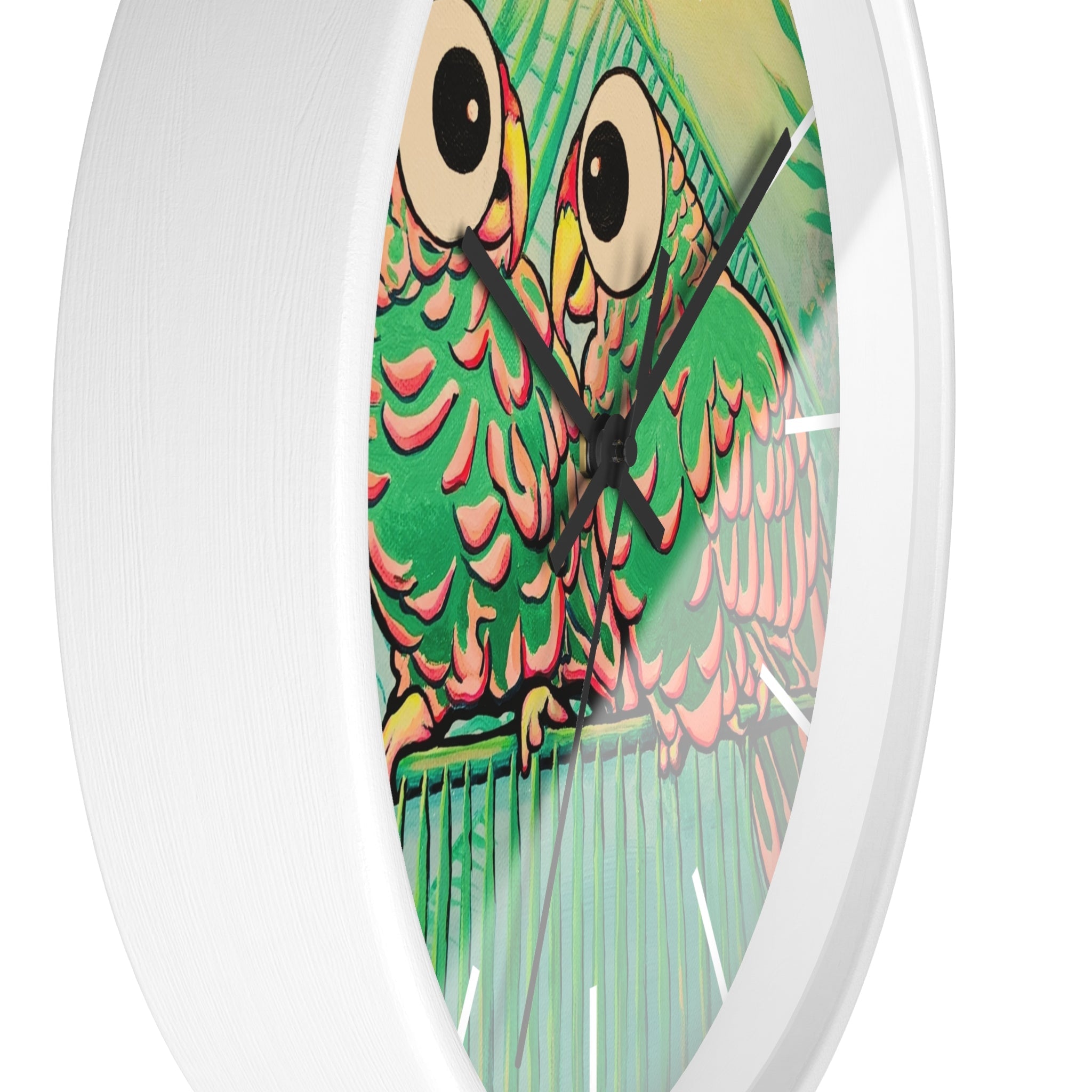 Chatty Cyclops Parrots Pop Art Wall Clock