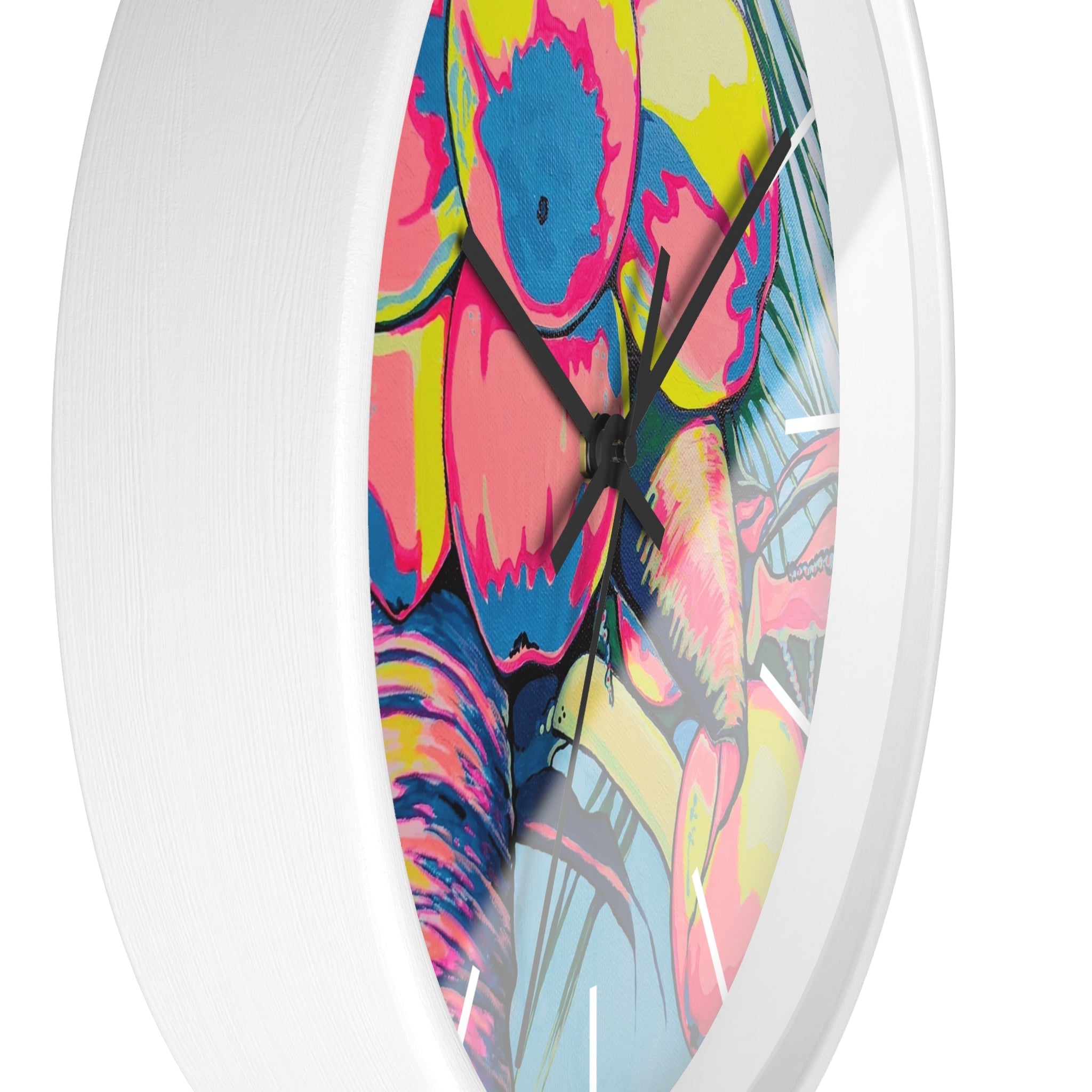 Neon Coconuts Pop Art Wall Clock