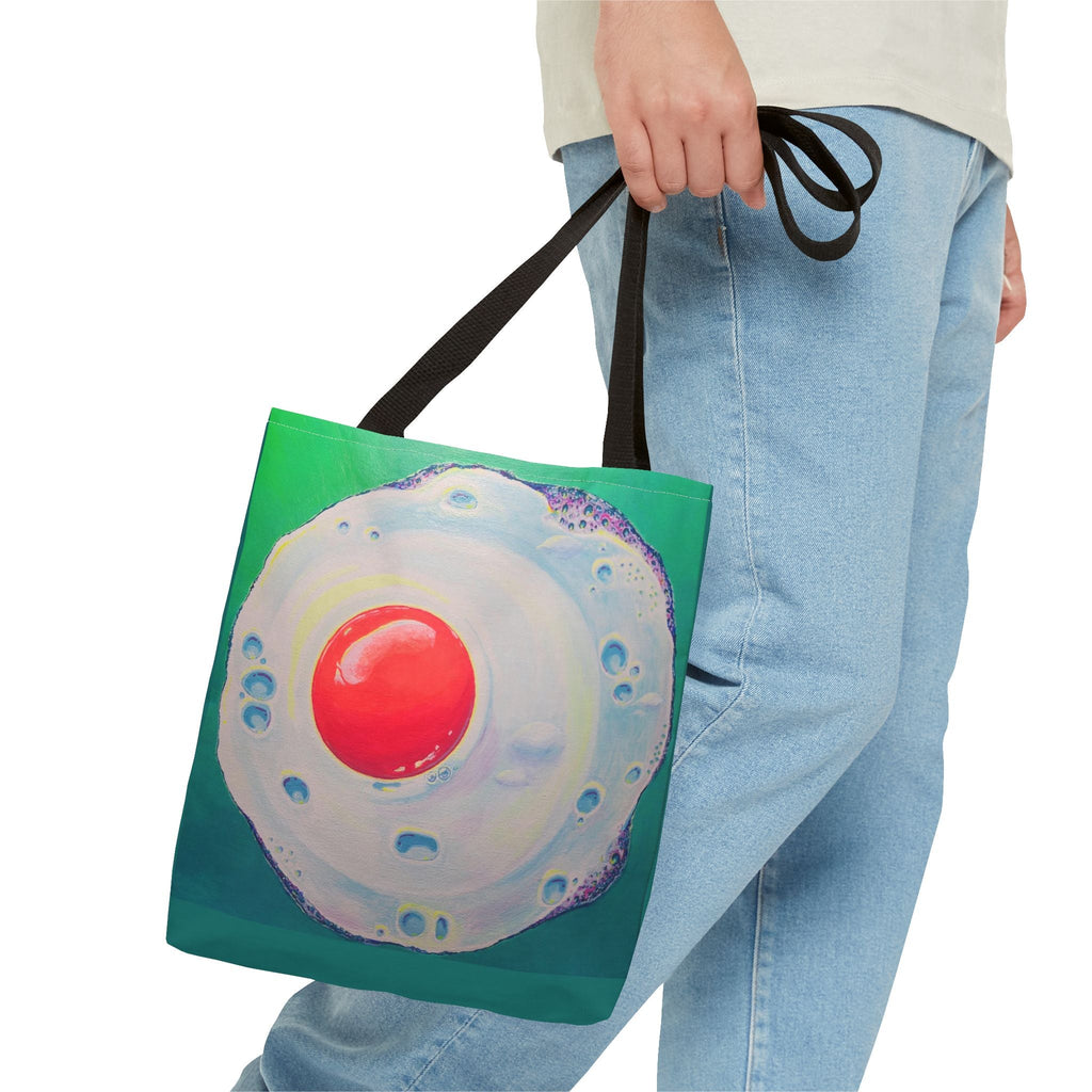 Premium Neon Fried Egg Tote Bag, Original Artist Design, Reusable Shopping Tote,  Eco-Friendly